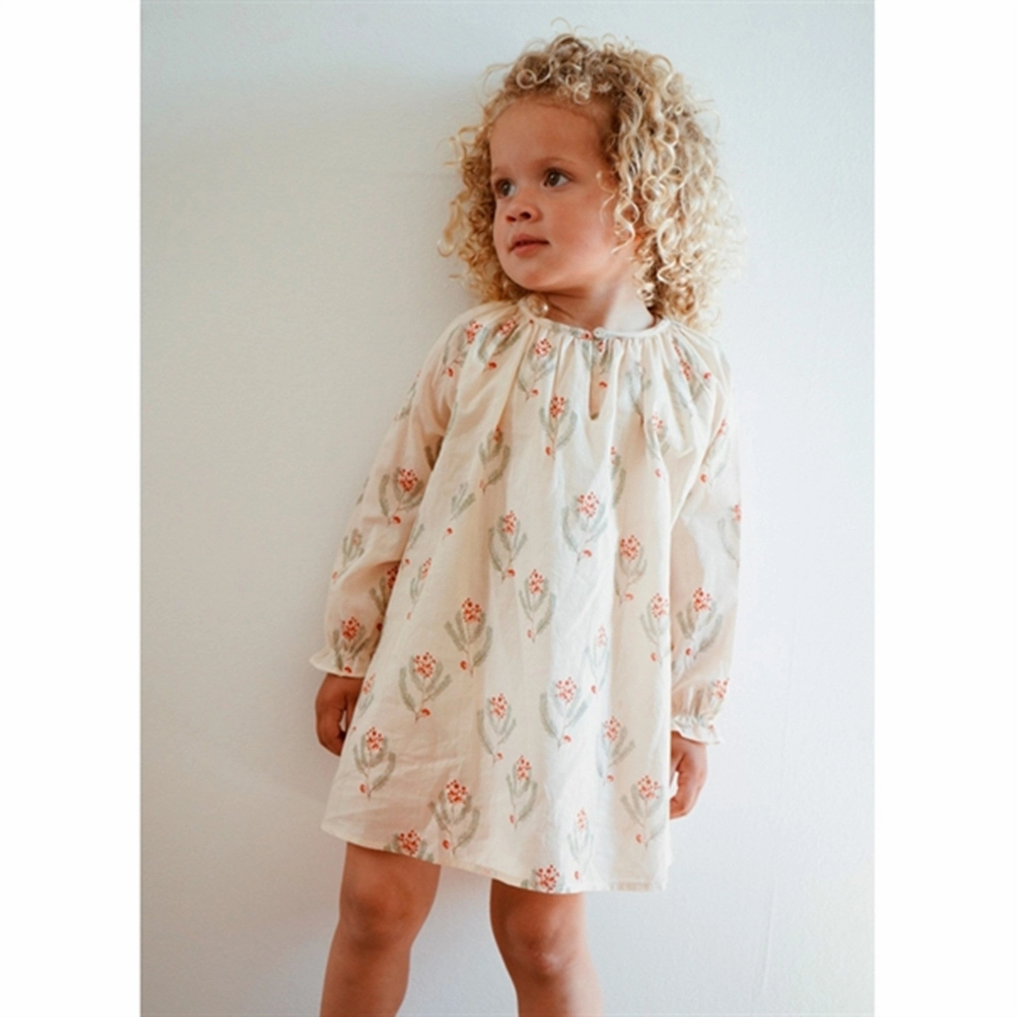 Konges Sl?jd Christmas Nightingale Gown Christmas Vintage Rose Flower Adjustable Cuff Openings Simple Aesthetic