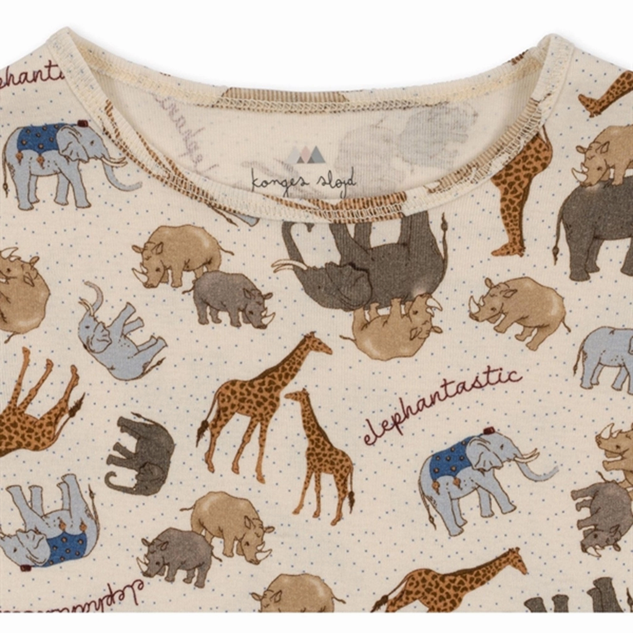 WrinkleResistant Finish Konges Sl?jd Elephantastic Sleepy PJ