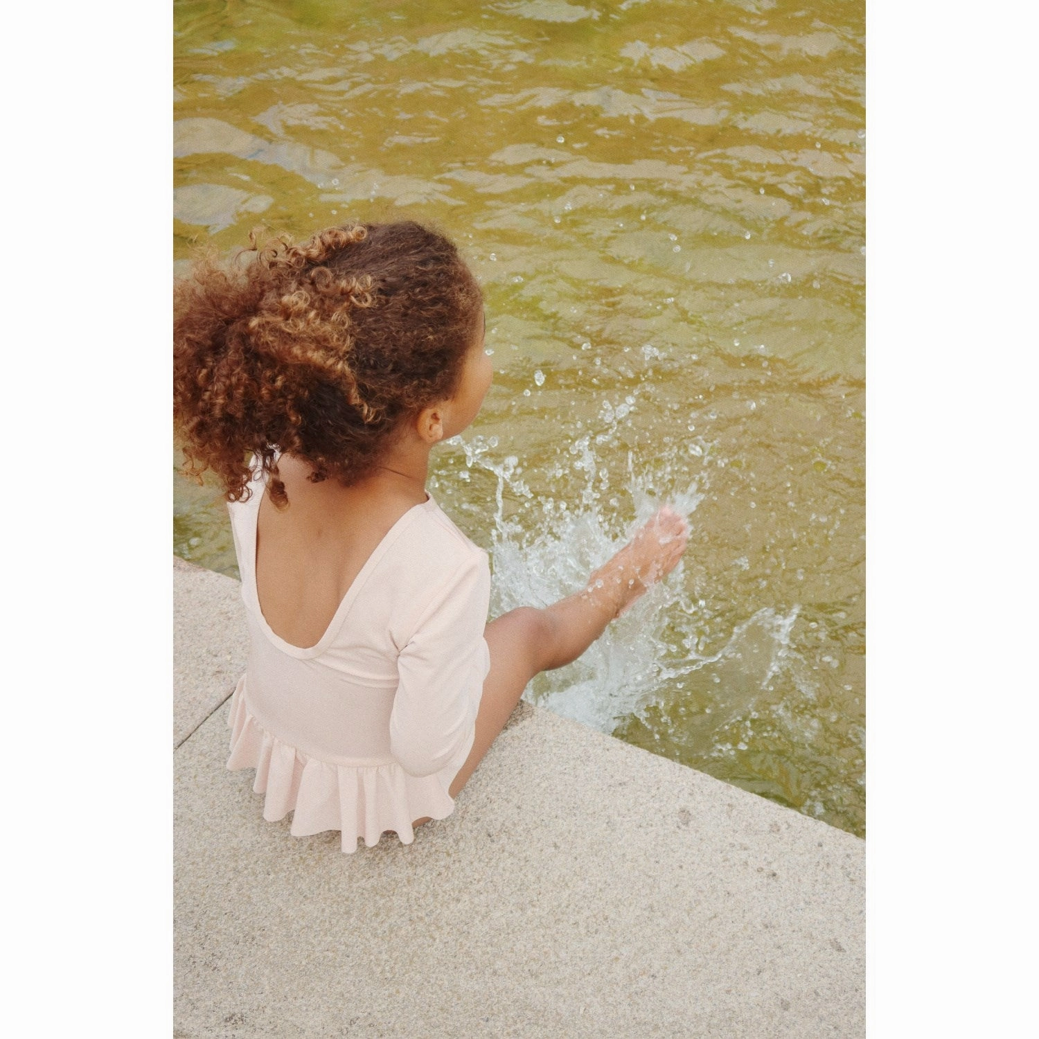 Konges Sl?jd Evening Sand Jade Ls Swimsuit Rash Free Lining Mesh-Panels