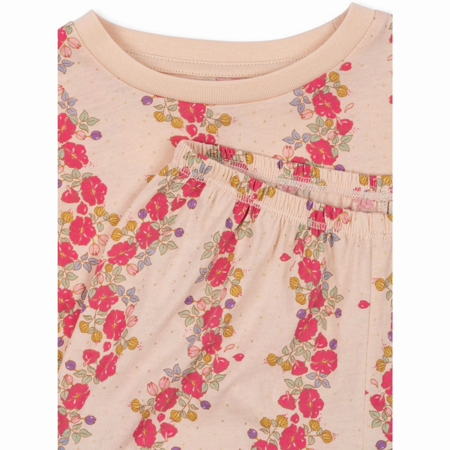 Midweight Texture Preppy Style Konges Sl?jd Floria Pink Famo Frill Set Gots