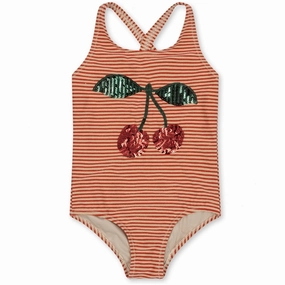 Konges Sl?jd Jade Swim Suit Glitter Stripe Seaside Adventure Bonded Edge Detailing