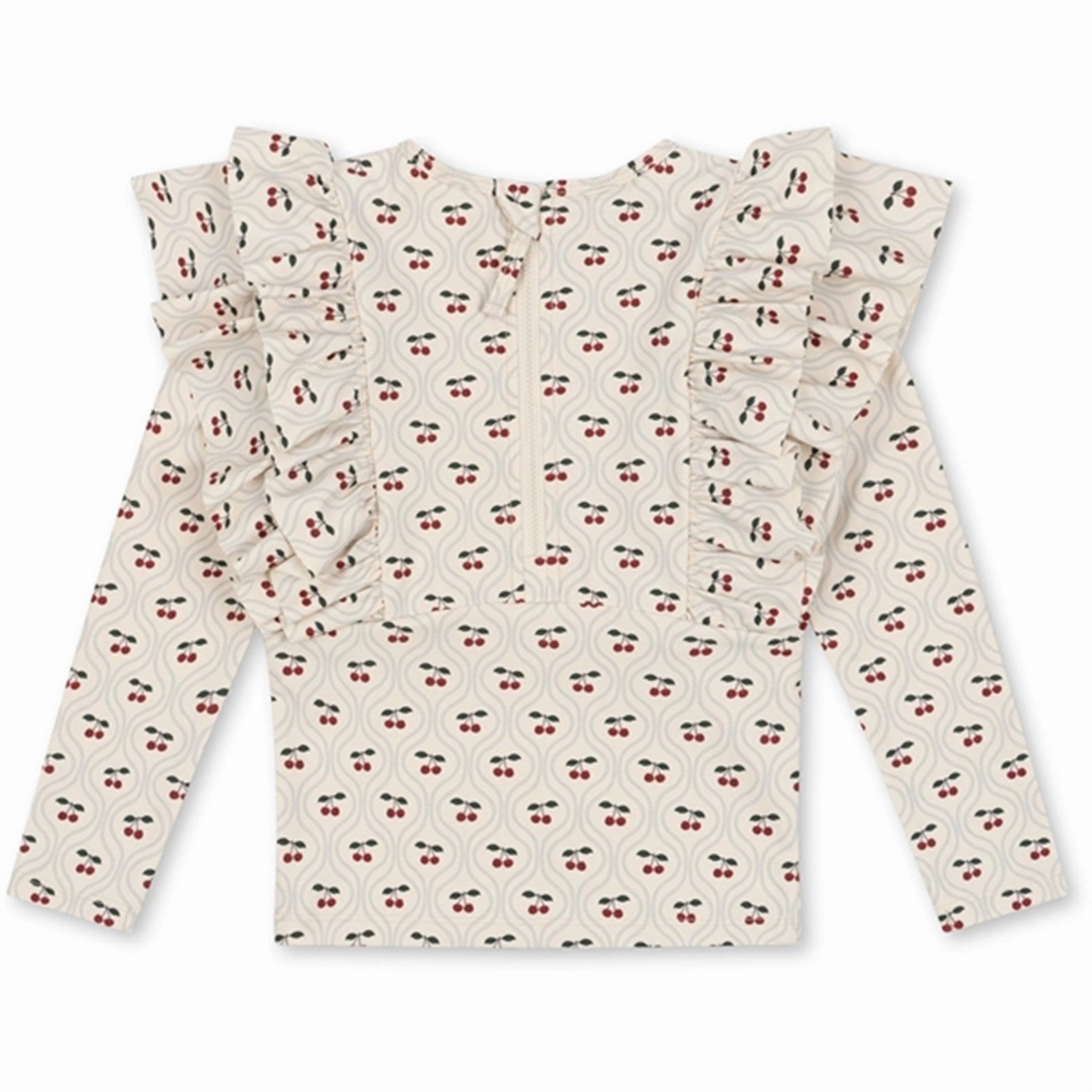 Tropical Swim Konges Sl?jd Manuca Frill Swim Blouse Cherry Motif