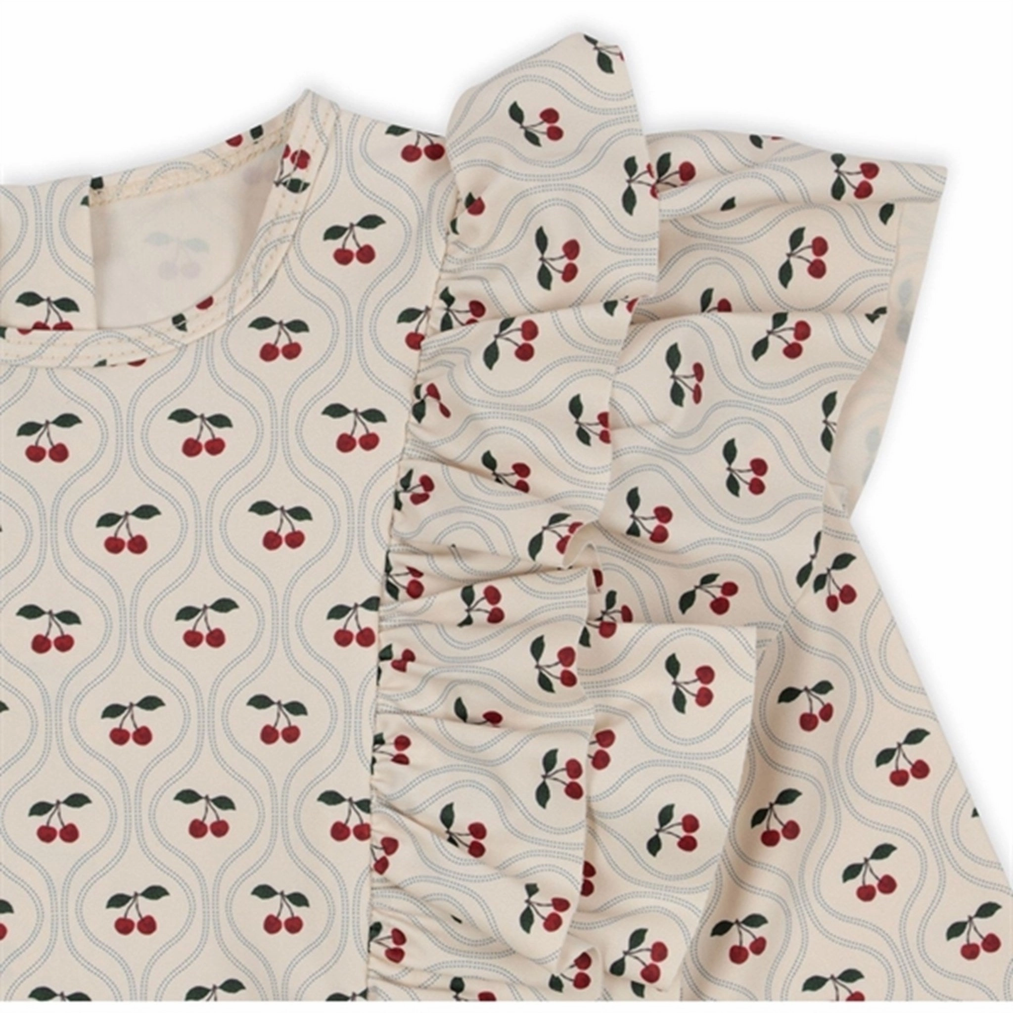 Fade Resistant Dyes Minimalist Design Konges Sl?jd Manuca Frill Swim Blouse Cherry Motif