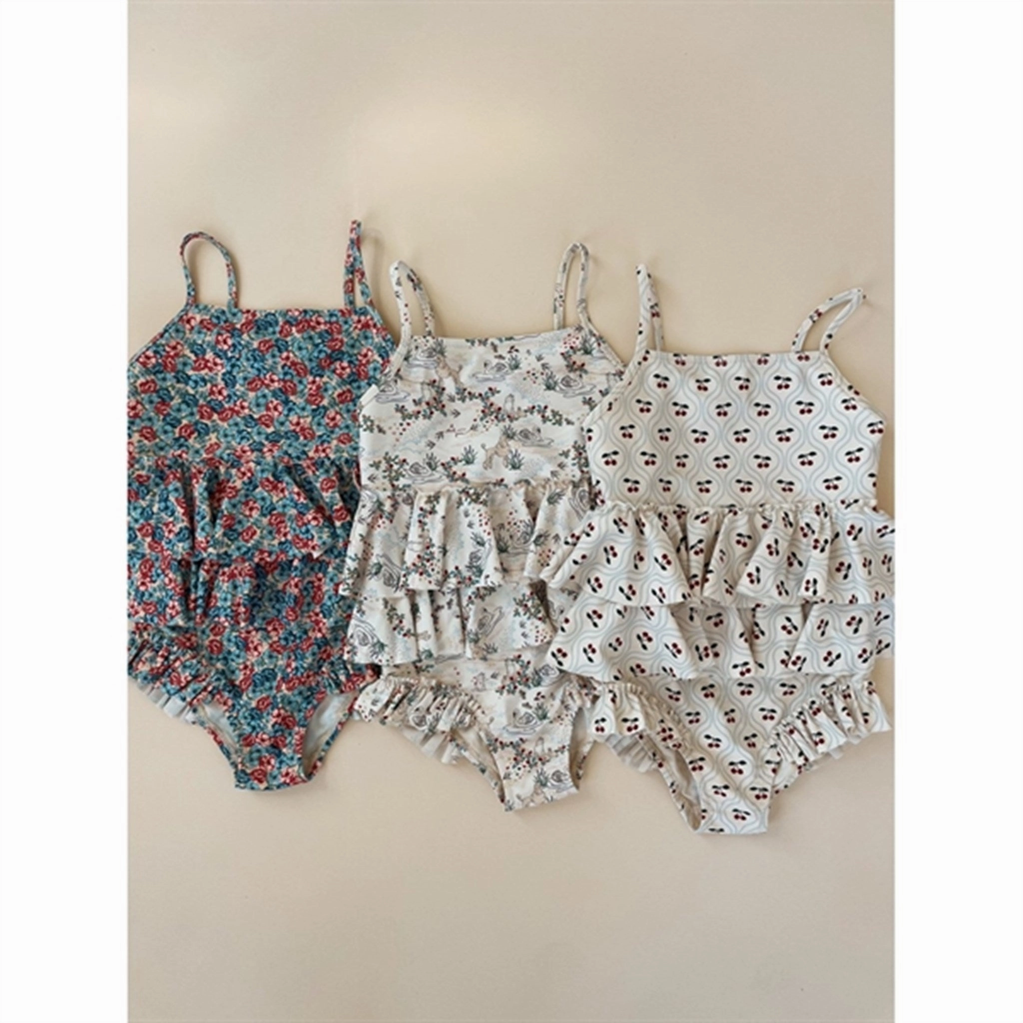 Konges Sl?jd Manuca Frill Swim Suit Cherry Motif Antibacterial Treatment Swim Style