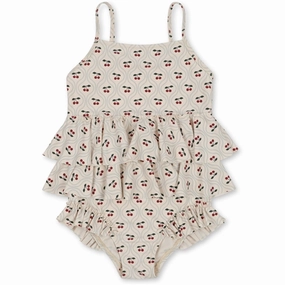 Konges Sl?jd Manuca Frill Swim Suit Cherry Motif Seaside Vibes