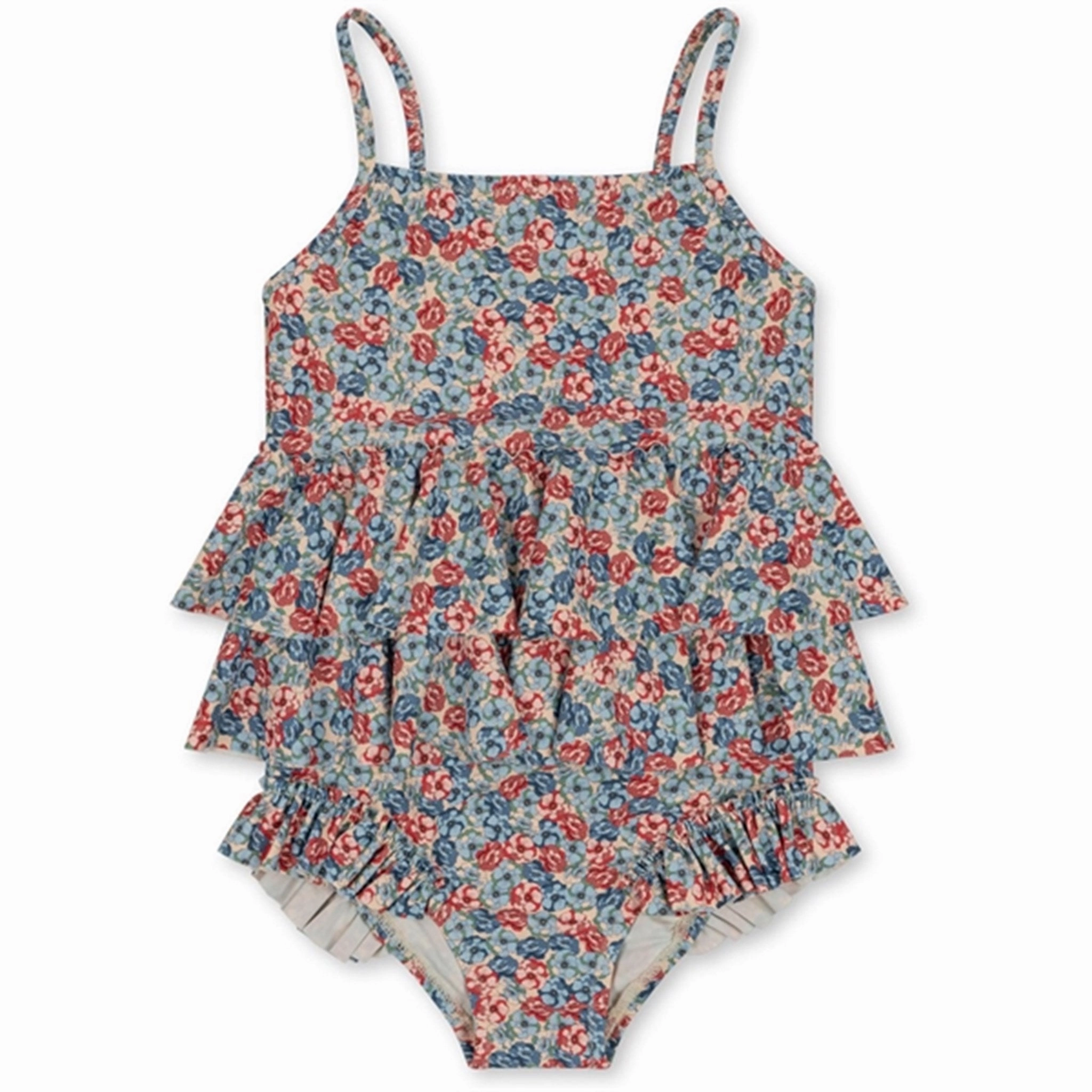 Konges Sl?jd Manuca Frill Swim Suit Rosie Blue Neutral Tones Minimalist Design