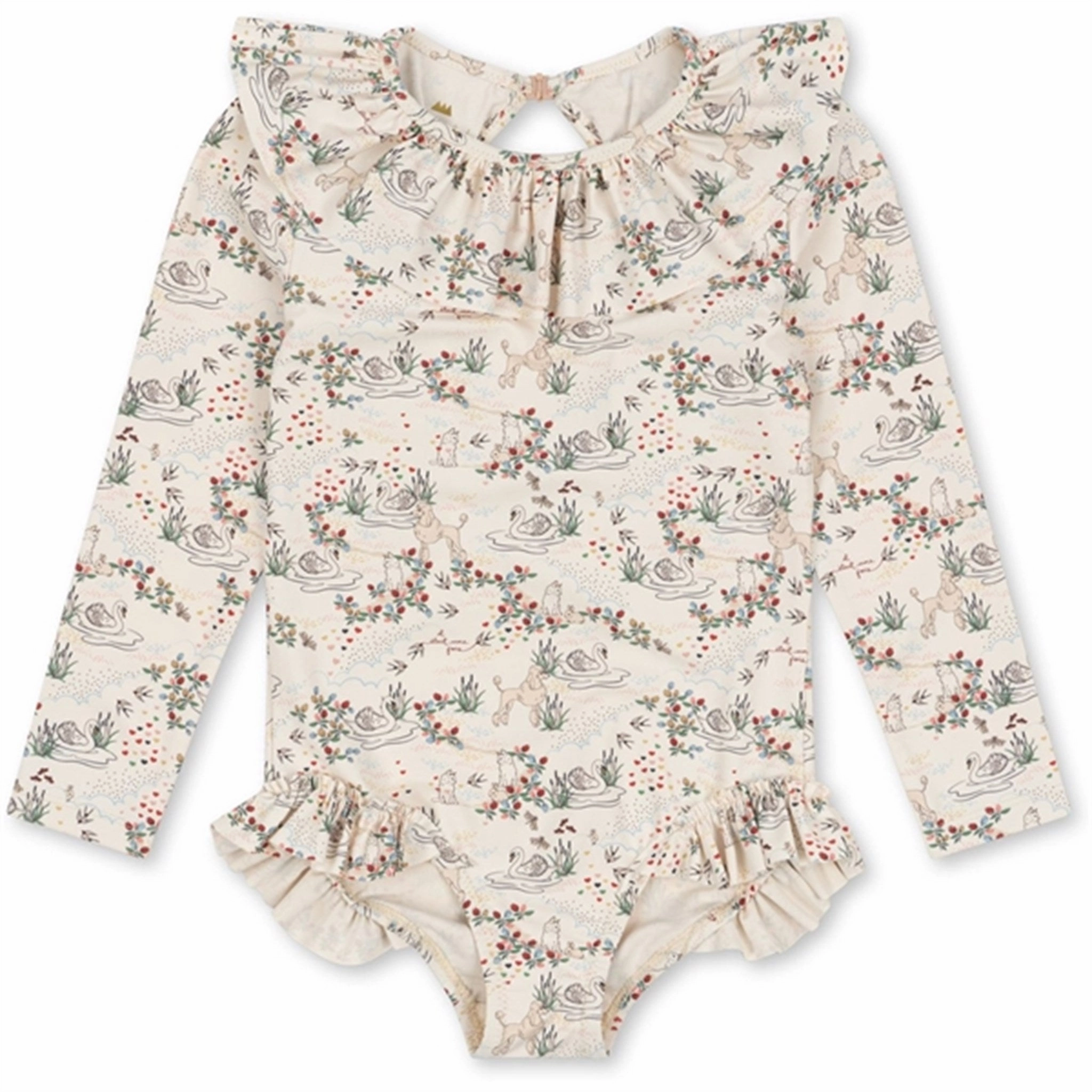 Konges Sl?jd Manuca Ls Frill Swimsuit Mizumi Sleek Silhouette Multi Panel Construction