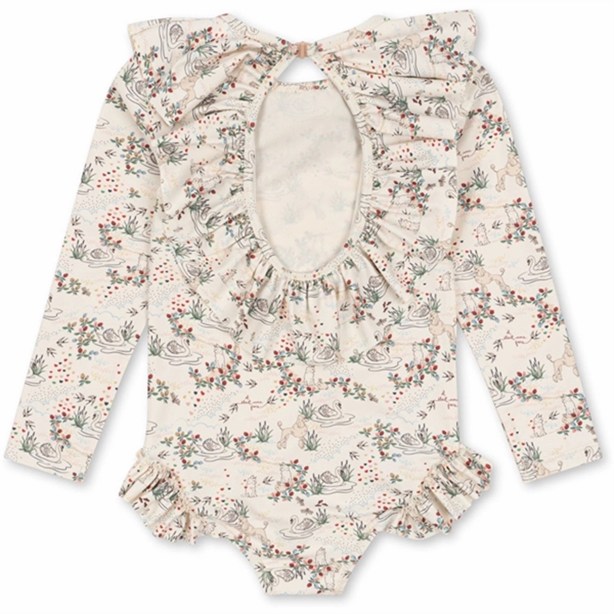 Earthy-Tones Konges Sl?jd Manuca Ls Frill Swimsuit Mizumi