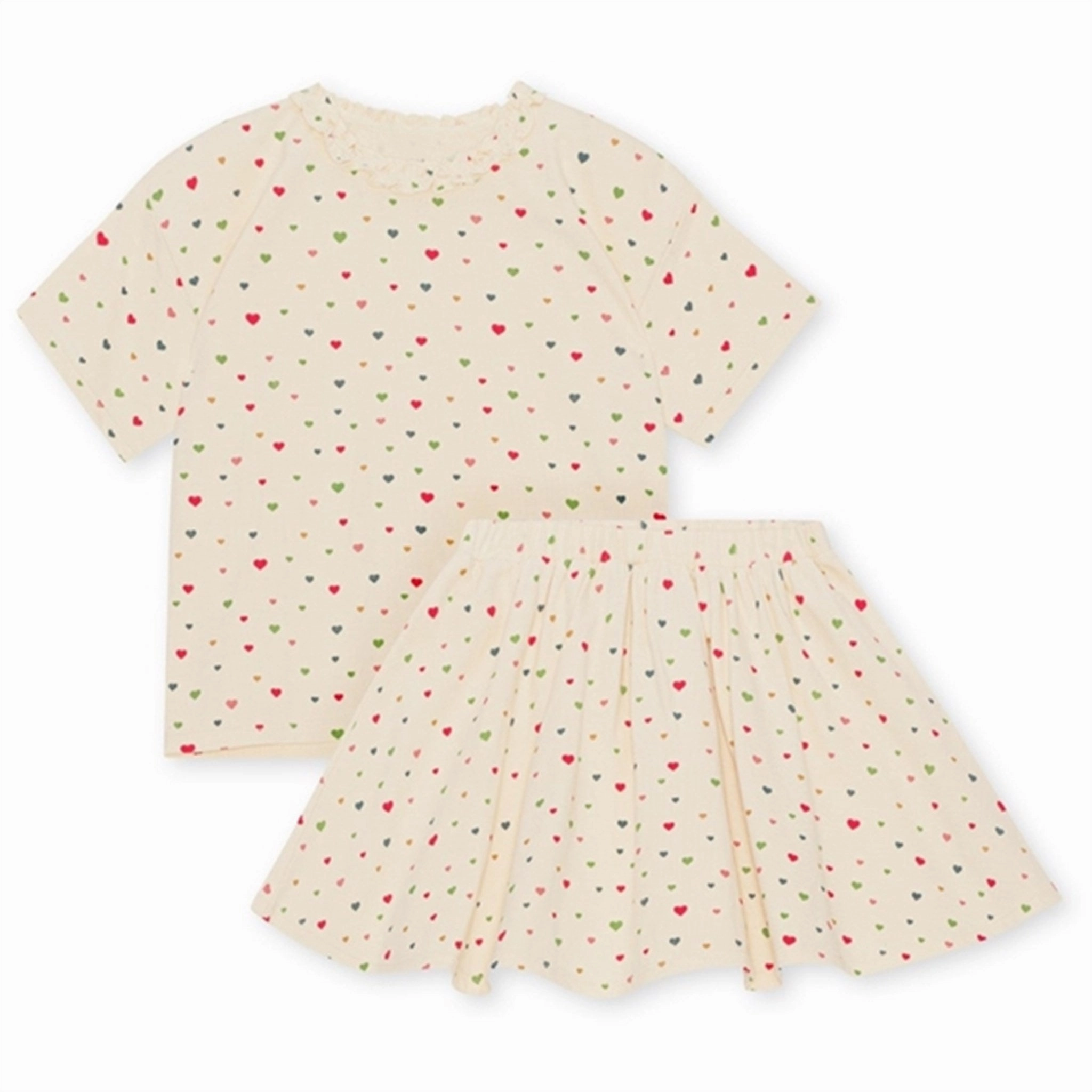 Lightweight Design Konges Sl?jd Multi Hearts Lin Skirt Set