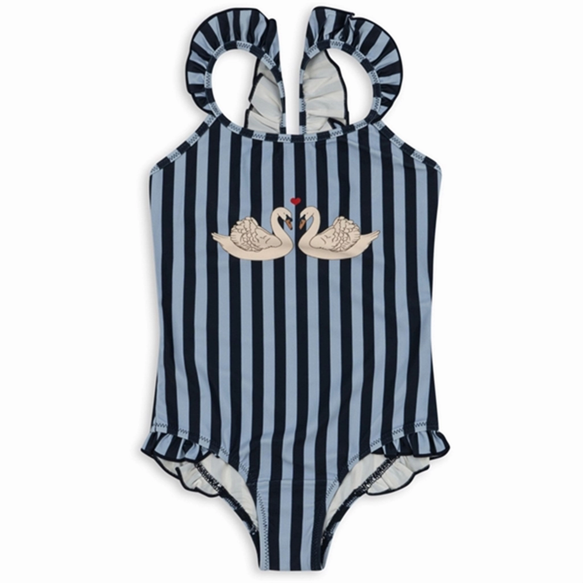 Konges Sl?jd Navy Stripe Dea Frill Swimsuit Sunny Beach