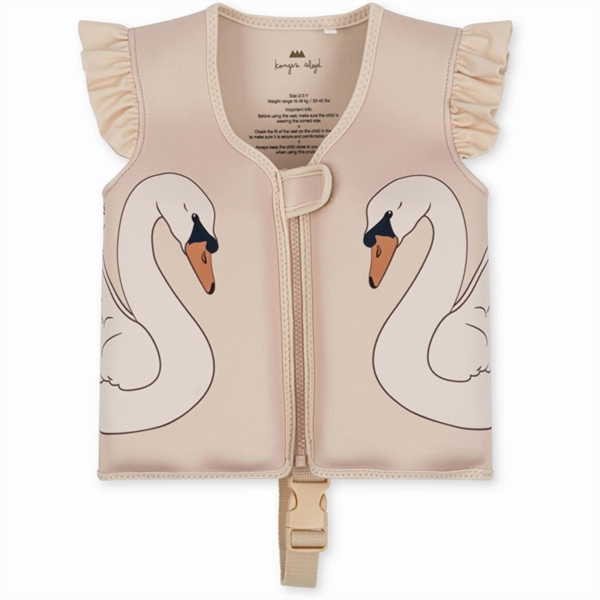 Family Swimwear Konges Sl?jd Neoprene Swim Vest Frill Swan