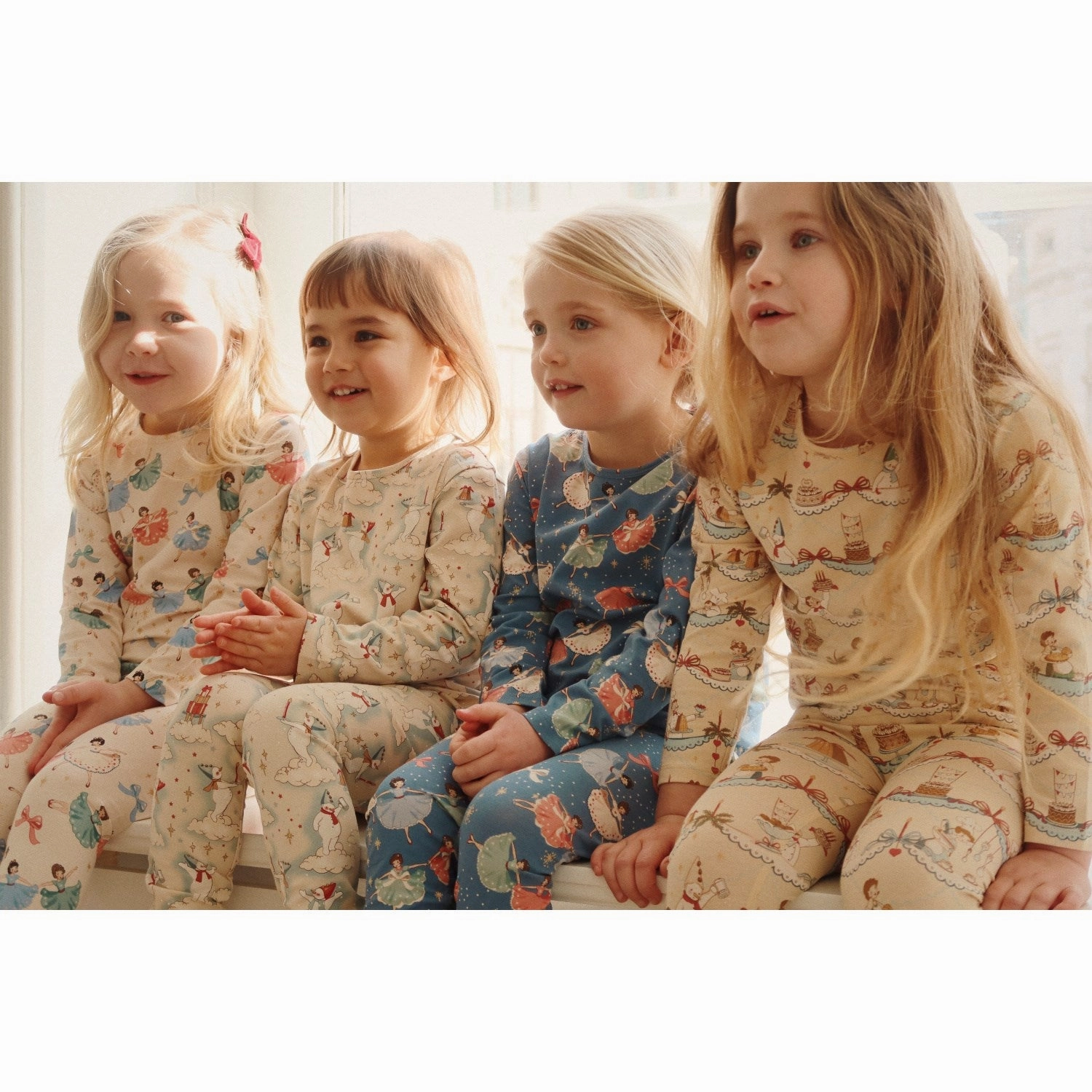 Relaxed Armhole Cut Konges Sl?jd Snow Bow Ballerina Basic Blouse/Pants Set Gots