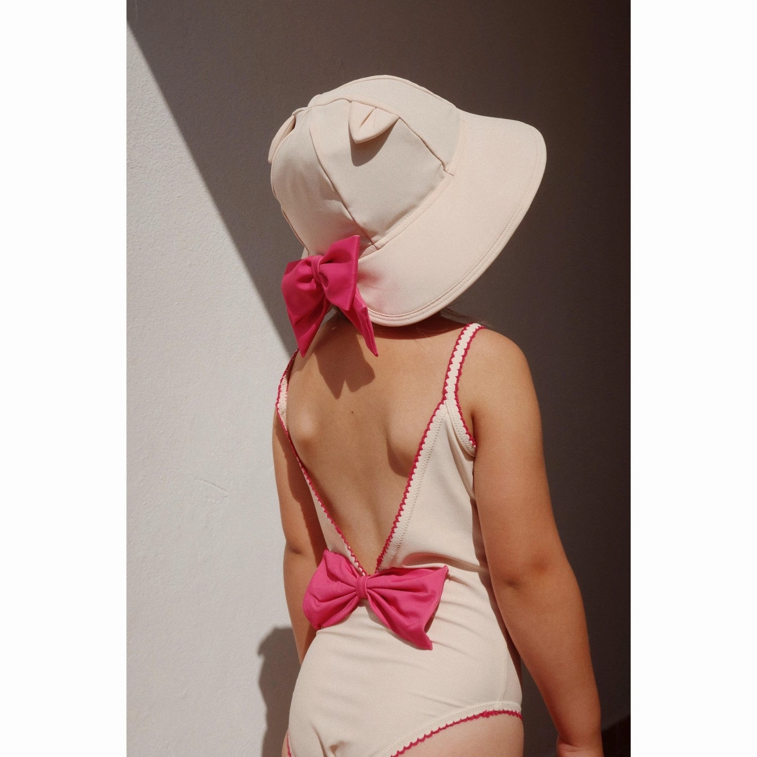 Reinforced Stress Points Konges Sl?jd Soft Pink Kitty Swimsuit Grs