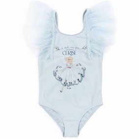 Jet Set Style Eco-friendly Konges Sl?jd Strut Swimsuit Niagara Mist