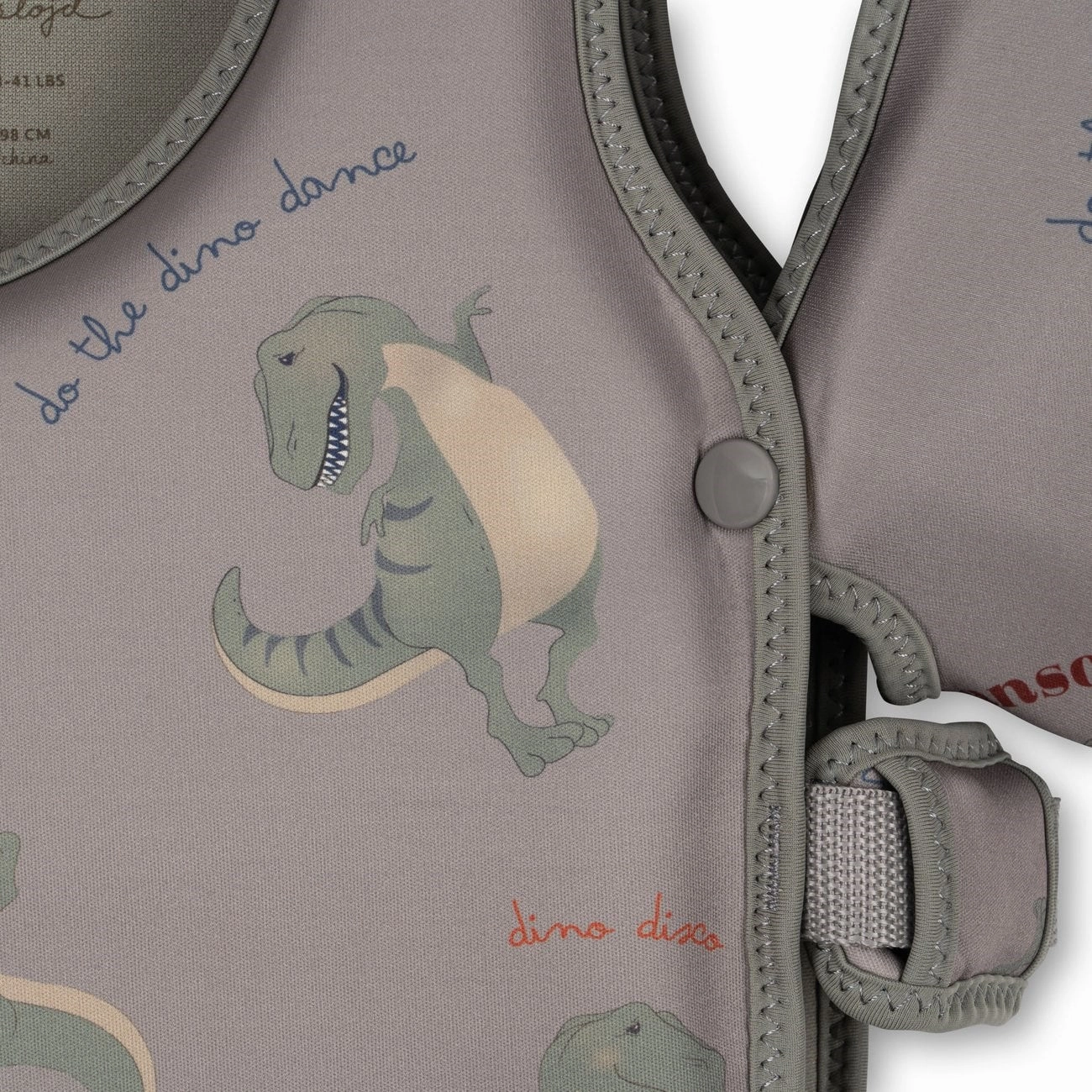 Metallic Finish Trendy Fashion Konges Sl?jd Swim Vest w. Removable Swim Wings Dansosaurus