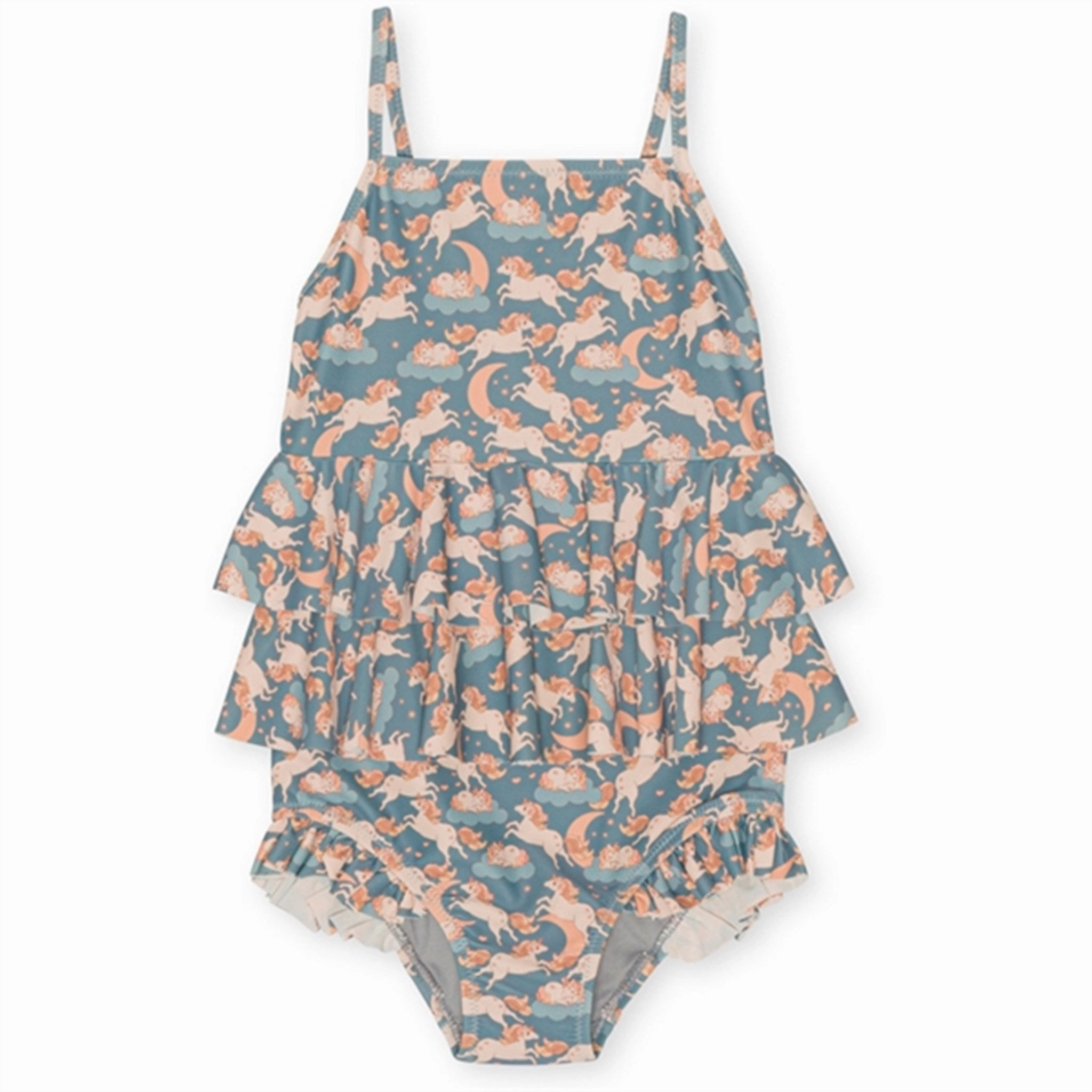 Konges Sl?jd Unicorn Blue Manuca Frill Swimsuit Beach Escape Coastal Attire