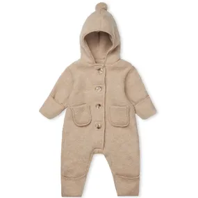 Stud-Detail lalaby Oat Teddy Onesie