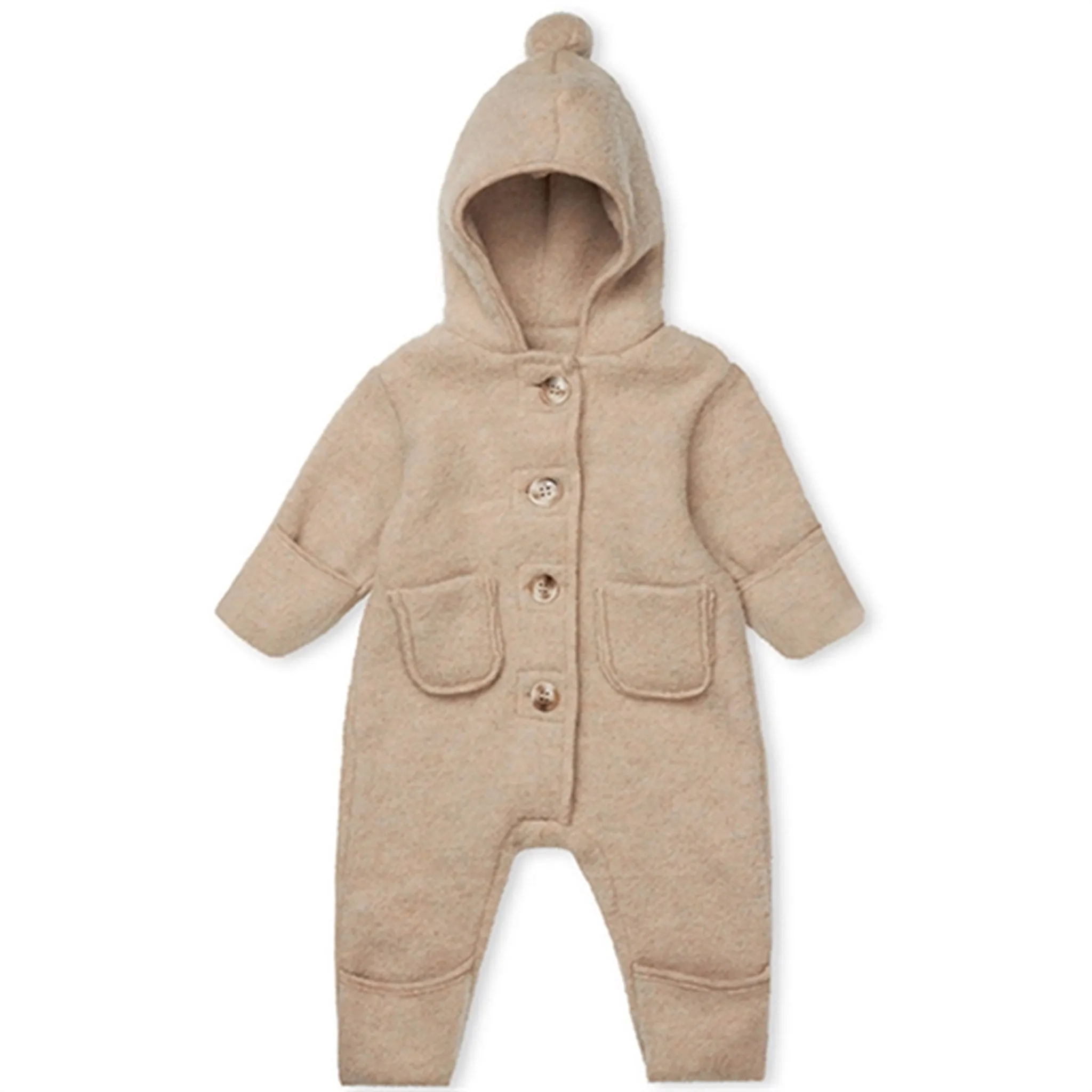 Stud-Detail lalaby Oat Teddy Onesie
