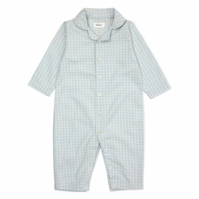 Retro Kids Music Hot lalaby Blue Gingham Classic PJ Suit