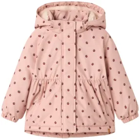Lil'Atelier Misty Rose Nmflasnow05 Jkt Aop Fo Lil Altruism Weatherproof Zipper