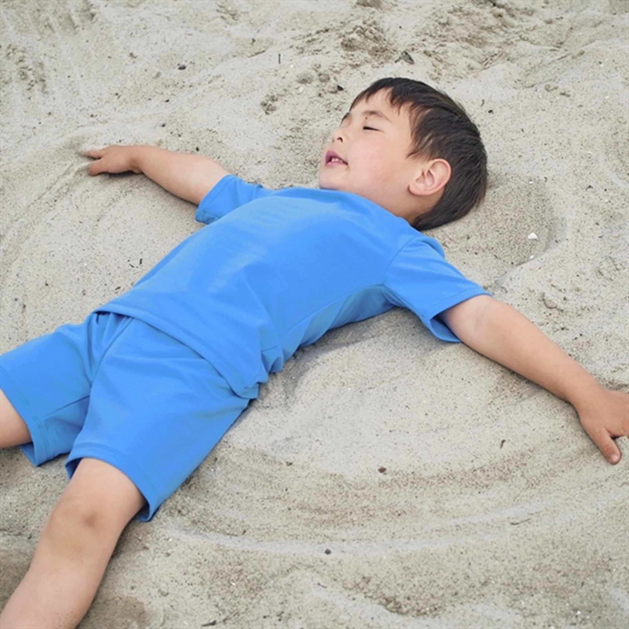 Sand Free Stretch Fabric Petit Crabe Azure Ash Swim Shirt