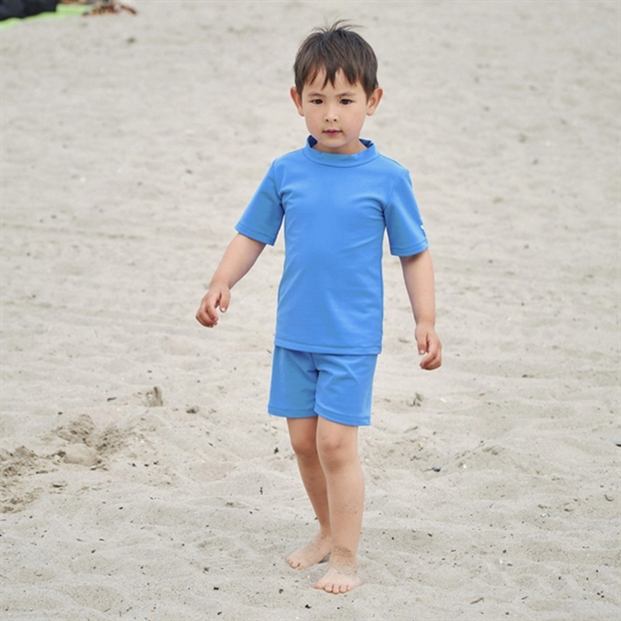 Quick Pull Zipper Petit Crabe Azure Ash Swim Shirt