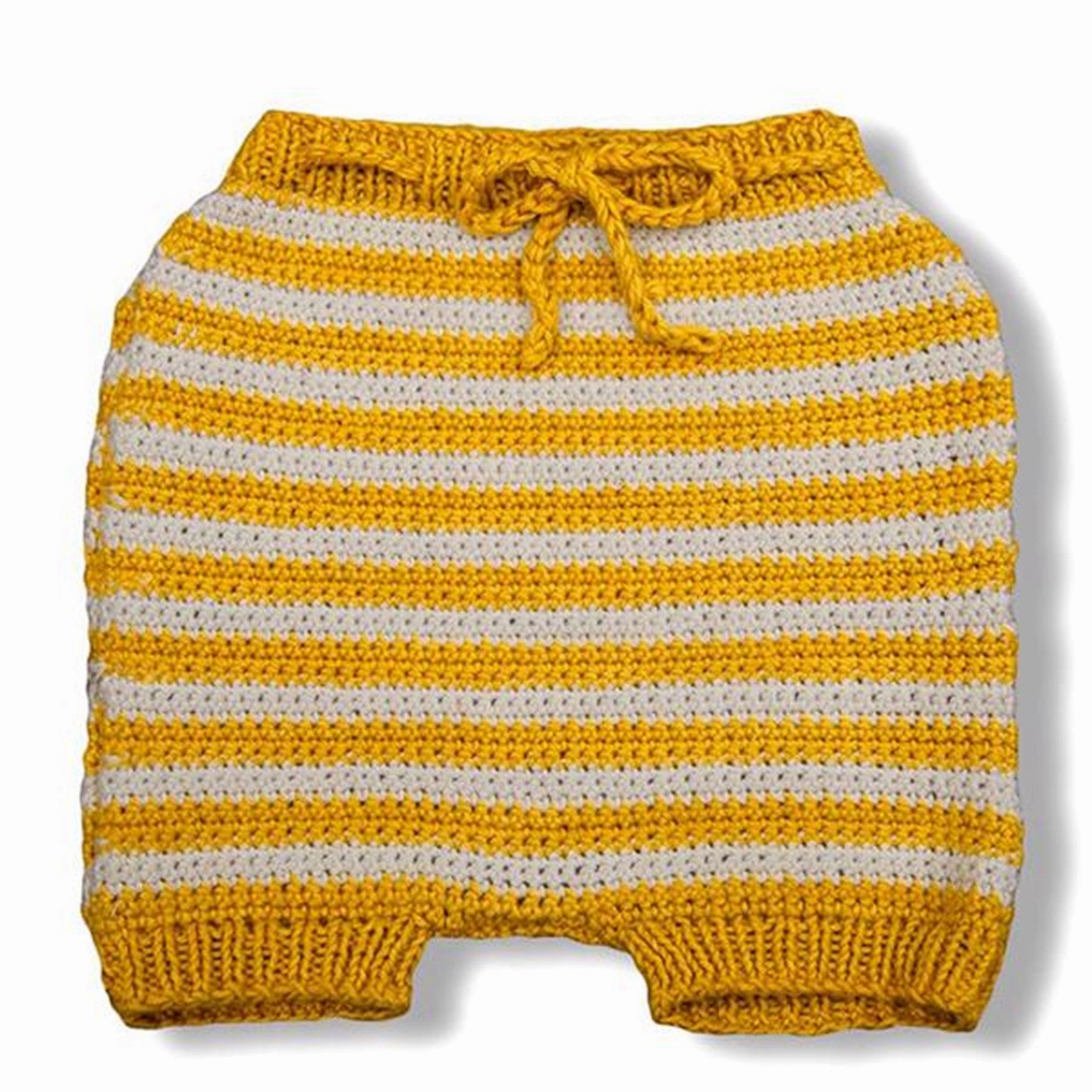 Shirley Bredal Striped Summer Shorts Cream White/Mustard Chafe Resistant Seams