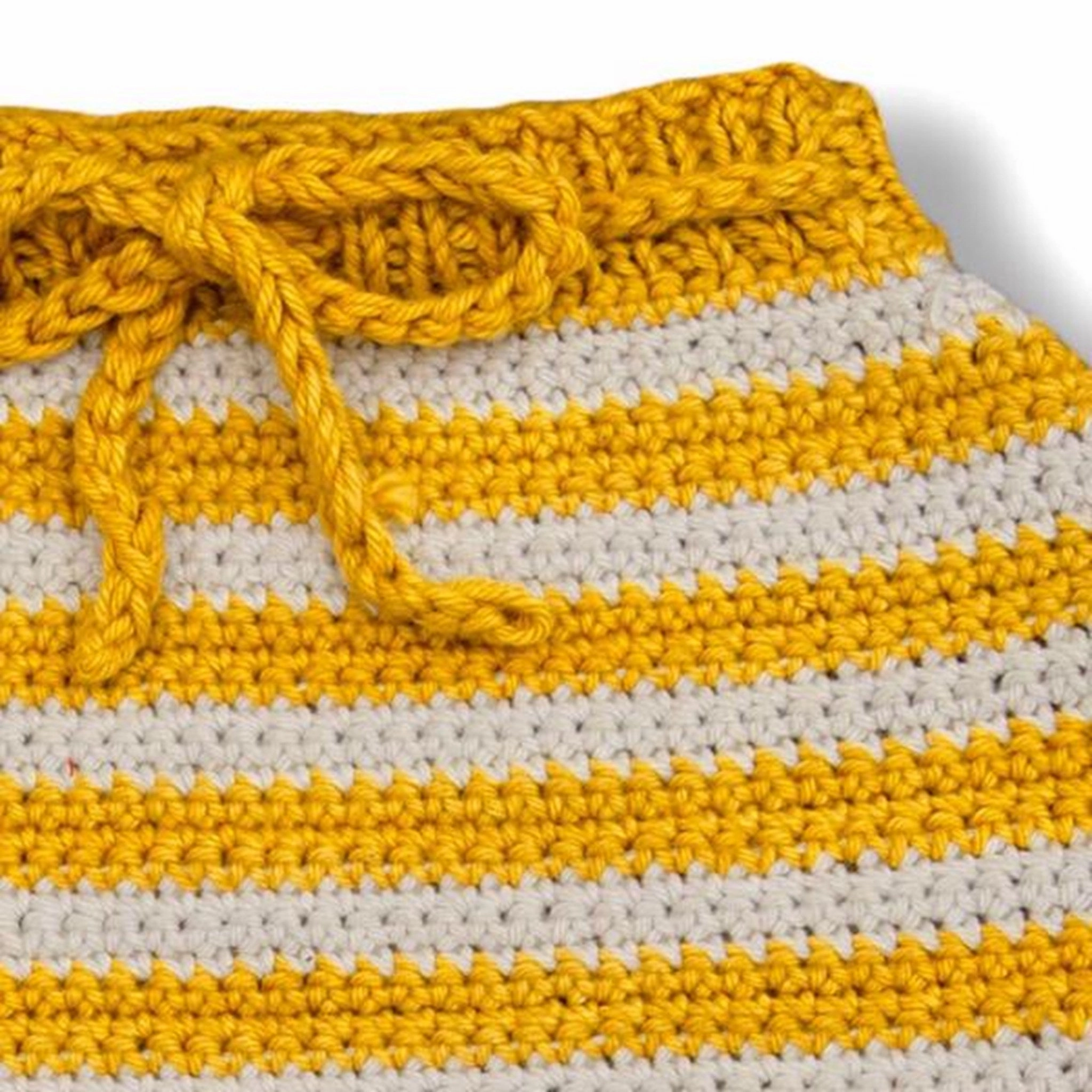 Shirley Bredal Striped Summer Shorts Cream White/Mustard Sleek Cut Fair trade