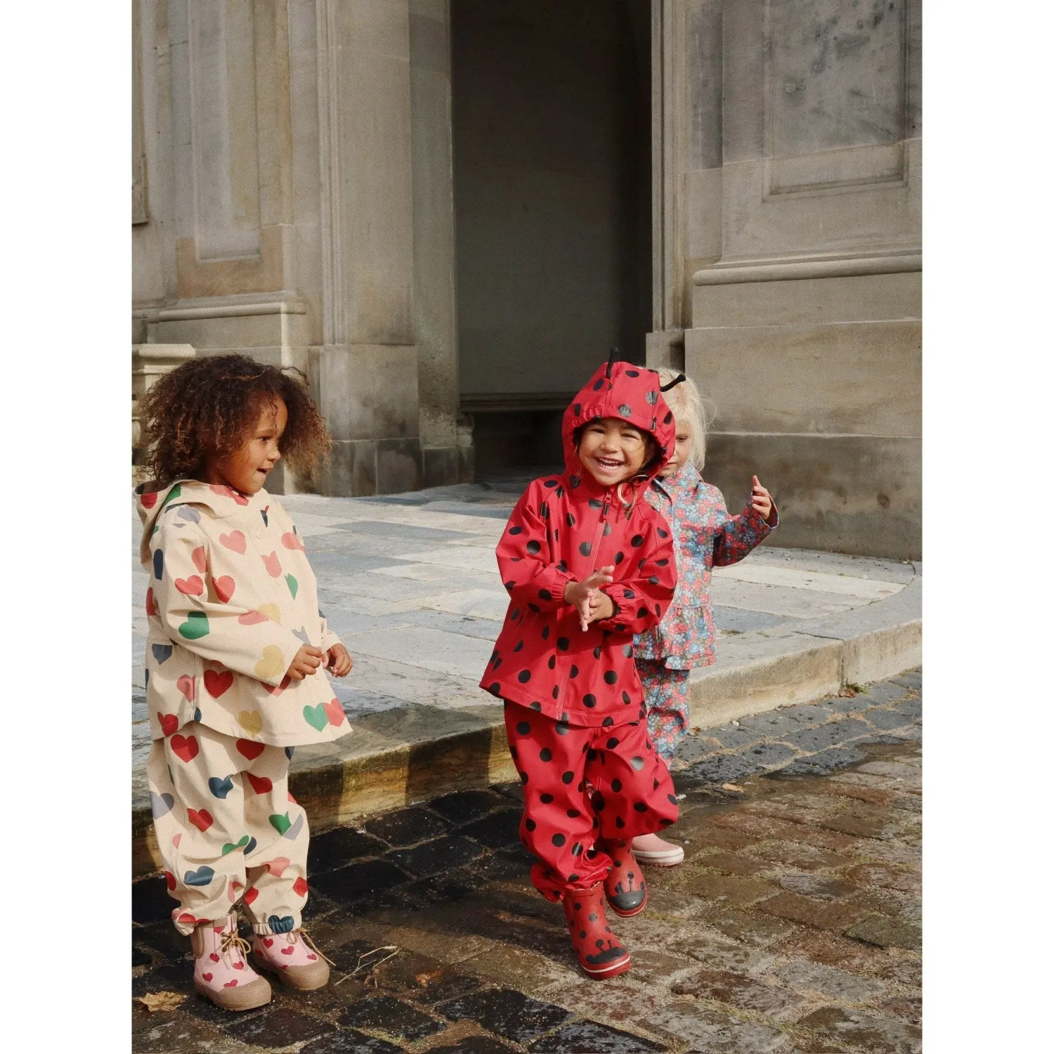 Konges Sl?jd Lady Dot Cinelle Rain Set Late Rain Season Fit Flexible Commuter Layer