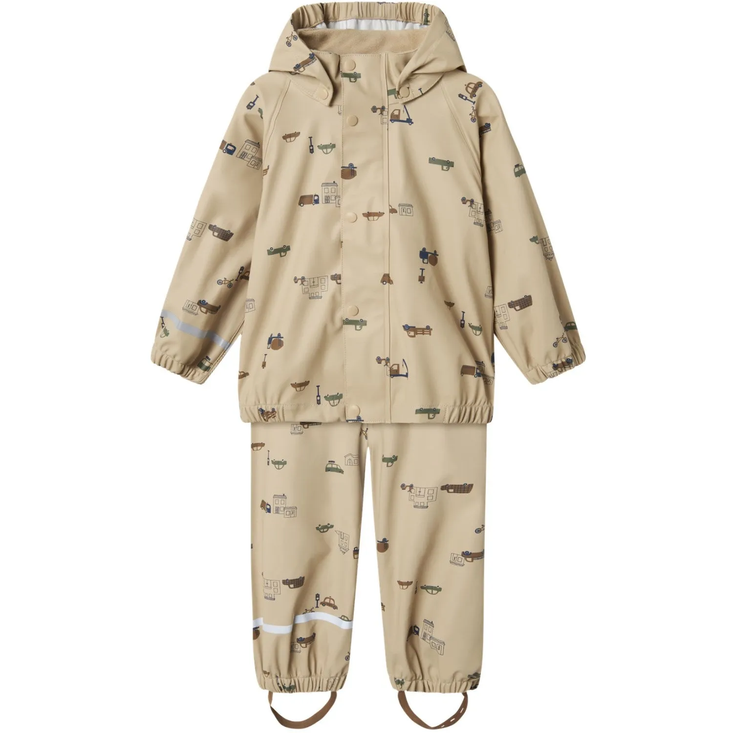 Name It White Pepper Small City Dry10 Rain Set AOP Fo Functional Layer Wind Resistant