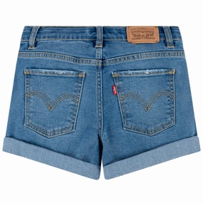 Smooth Flatlock Seams Levi's Cuffed Girlfriend Shorts Blue
