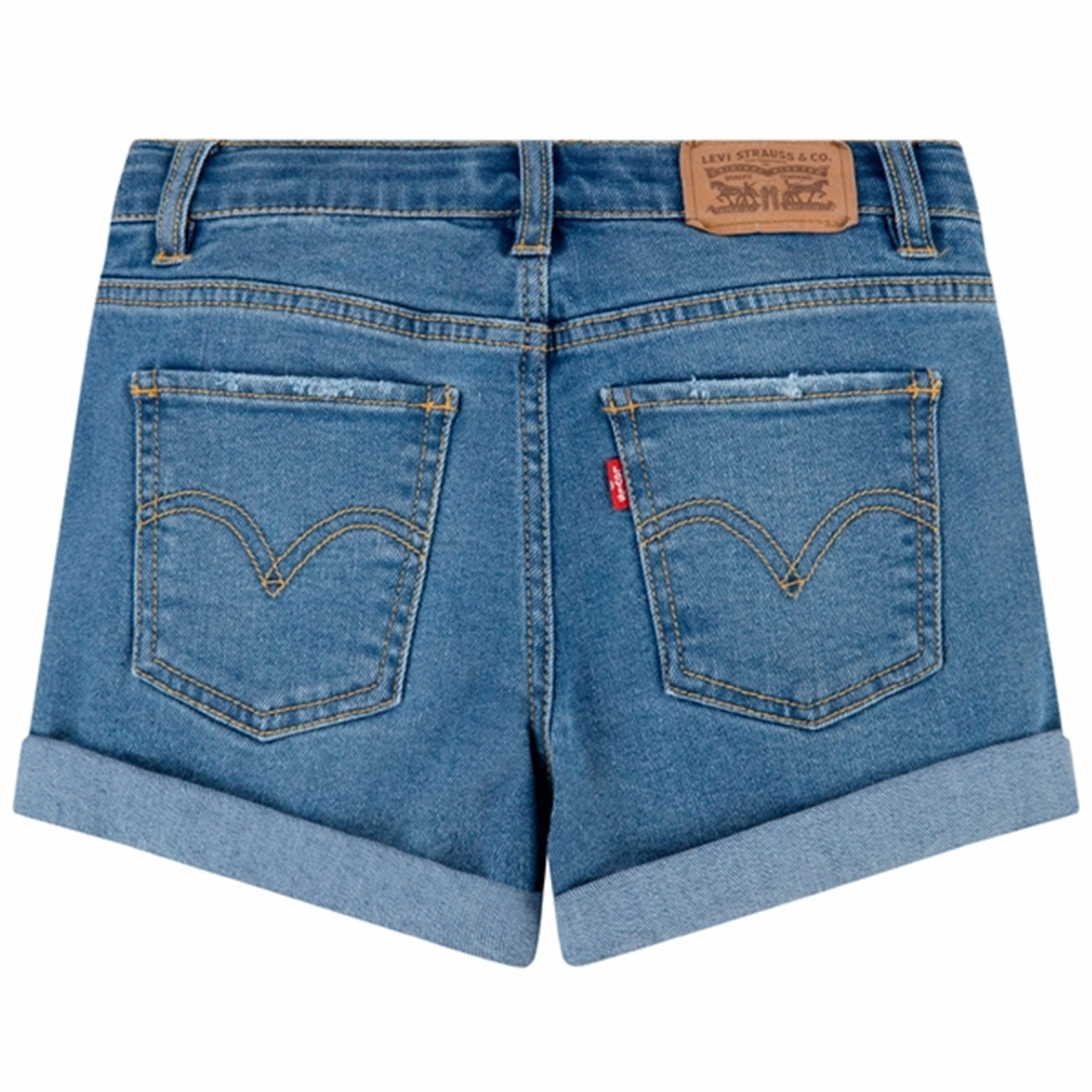 Machine washable Athletic Vibe Levi's Cuffed Girlfriend Shorts Blue