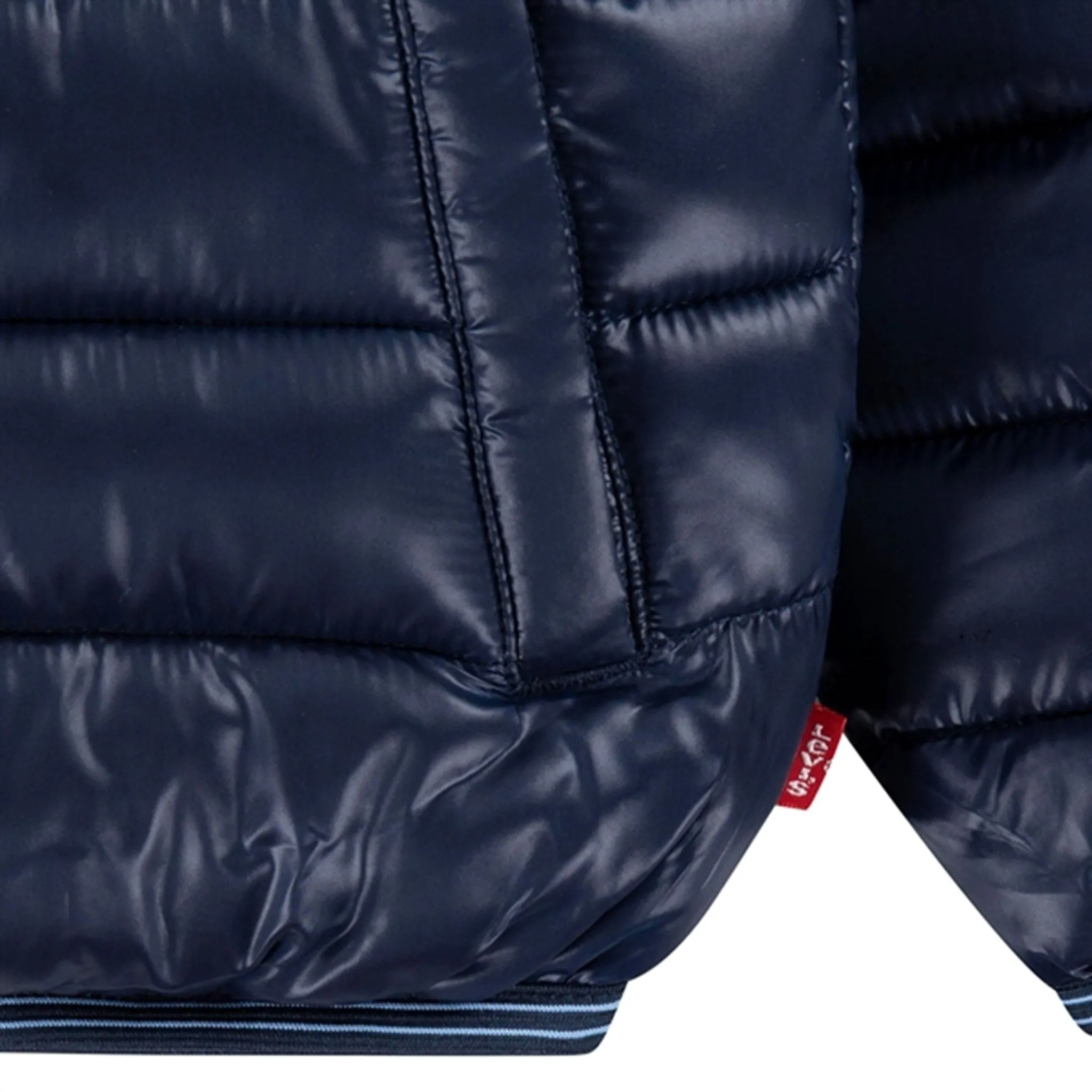 Glossy-Finish Levi's Sherpa Lined Puffer Jacket Dress Blues