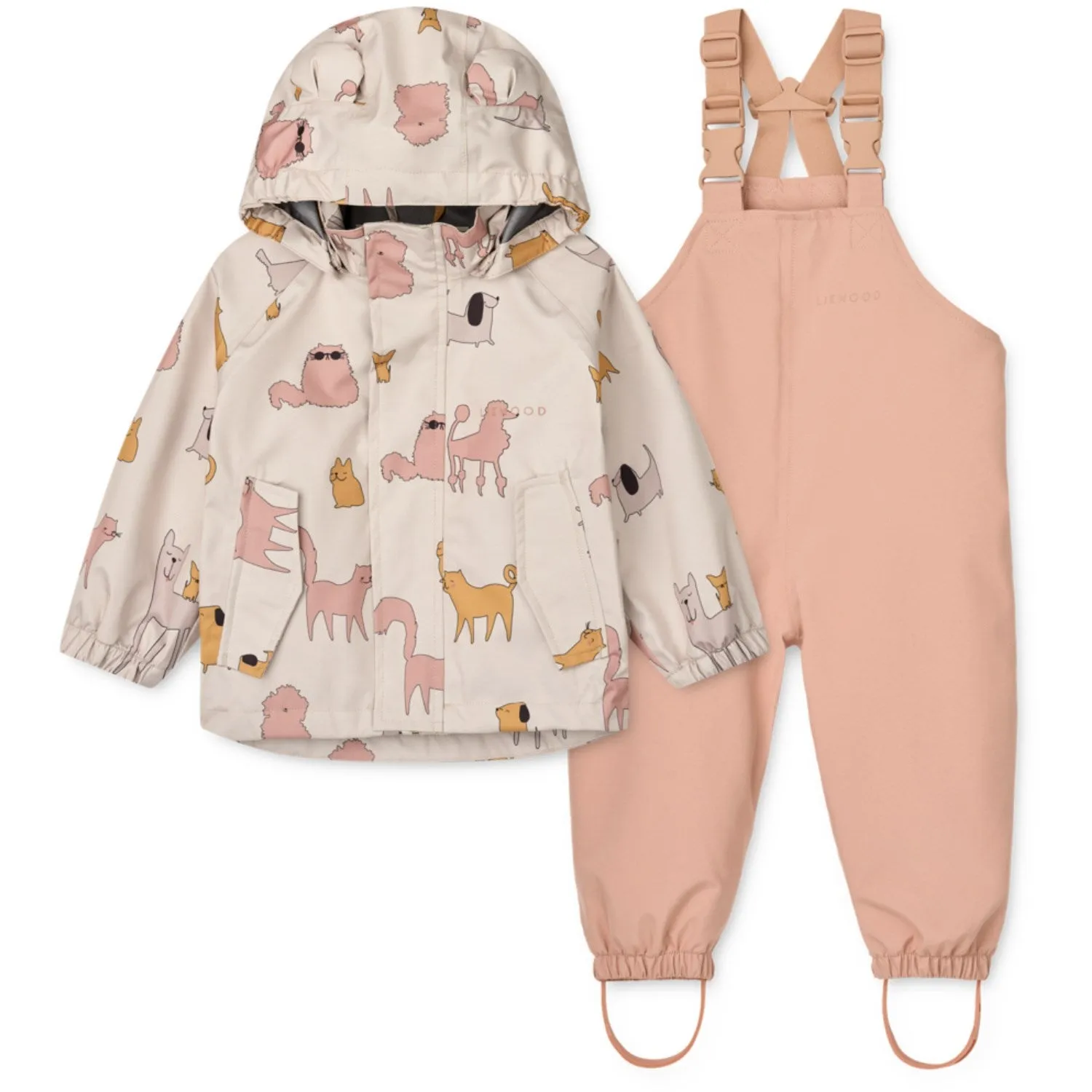 LIEWOOD Cats And Dogs / Sandy Manu Rainwear Set Zip Fit