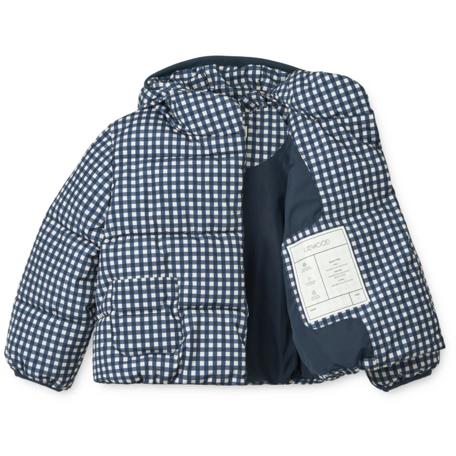 LieWood Check Classic Navy / Dark Sandy Giovanna Jacket Quick-Dry Quilted-Lining
