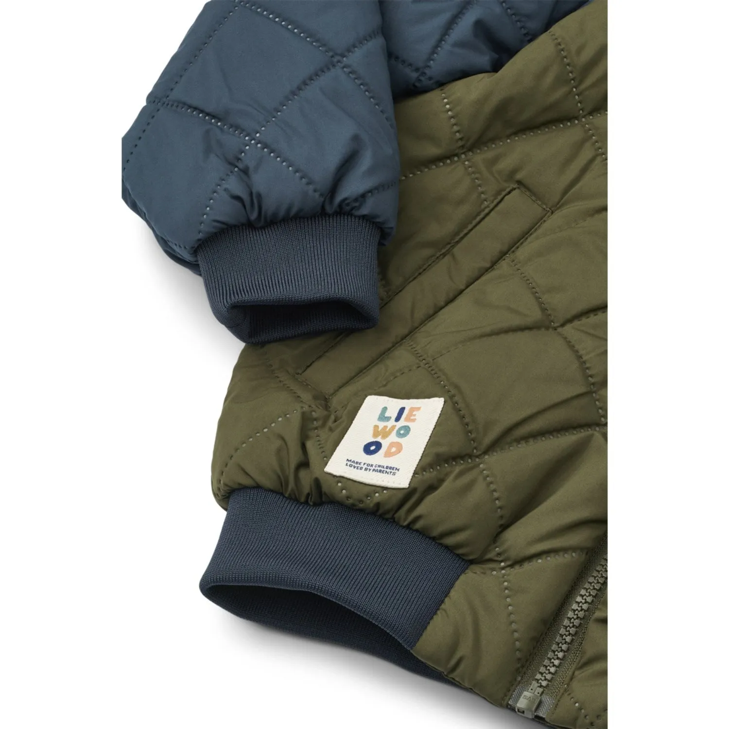 Zip-Closure Smocked-Detail LIEWOOD Classic Navy / Army Brown Mira Jacket