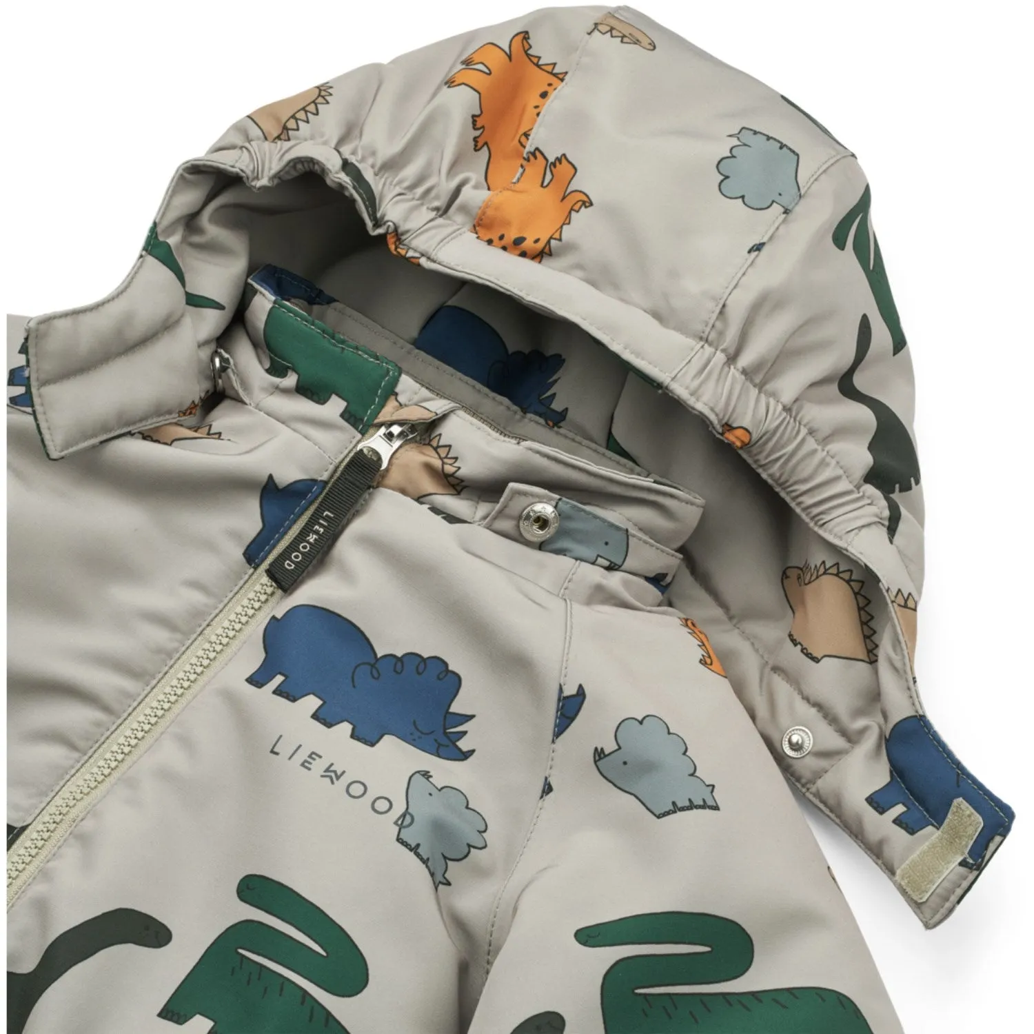 LieWood Dinosaurs / Mist Isa Snowsuit Lace-Sleeve