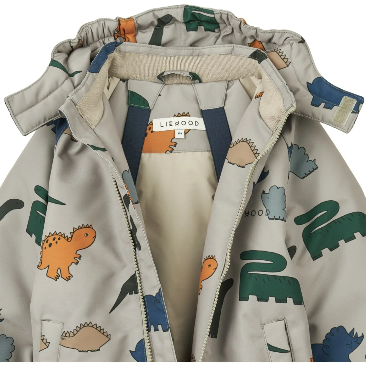 Satin-Finish LieWood Dinosaurs / Mist Isa Snowsuit
