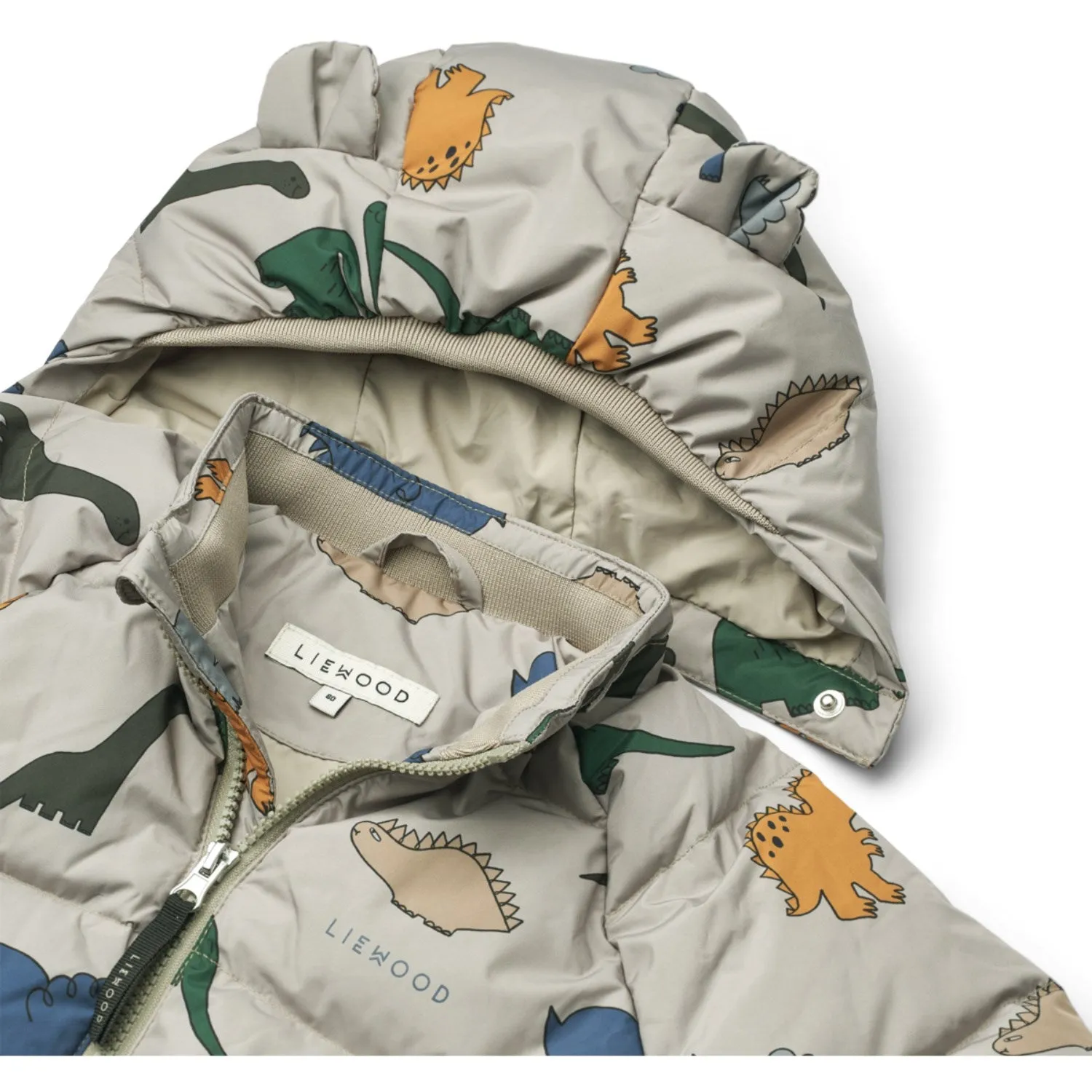 LieWood Dinosaurs / Mist Polle Down Puffer Jacket Curved-Hem Day-to-evening wear