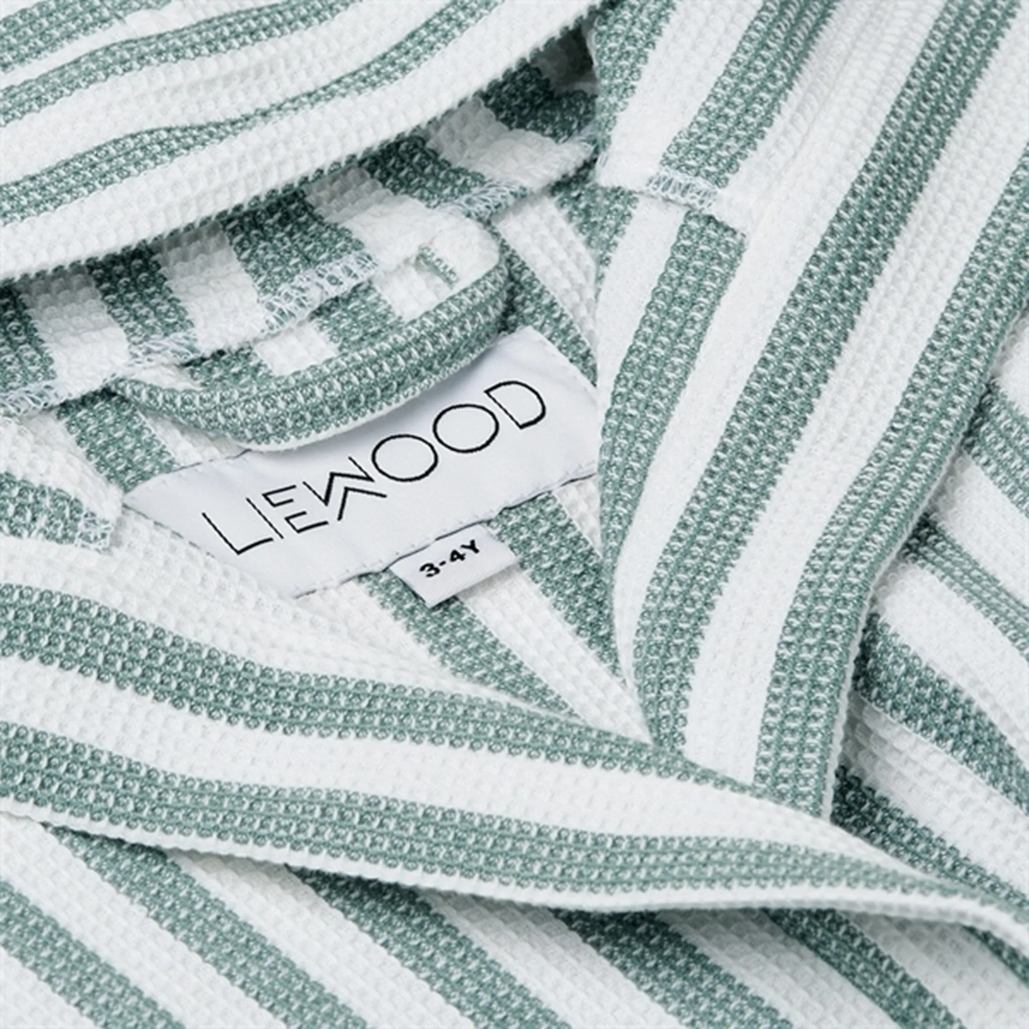 Liewood Gray Bathrobe YD Stripe Peppermint/White Breathe Room