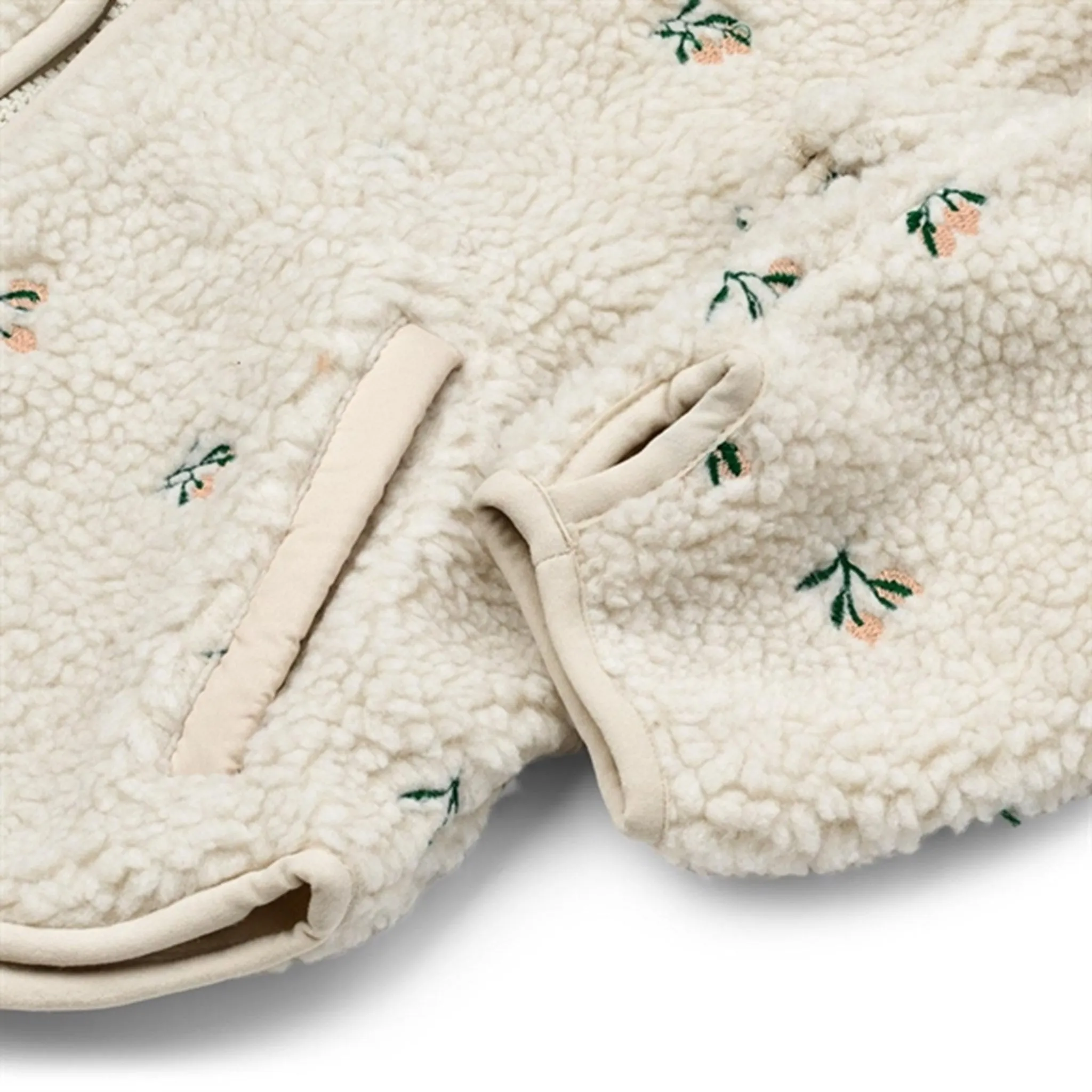 WrinkleResistant Liewood Mara Pile Jacket Peach Sandy Embroidery