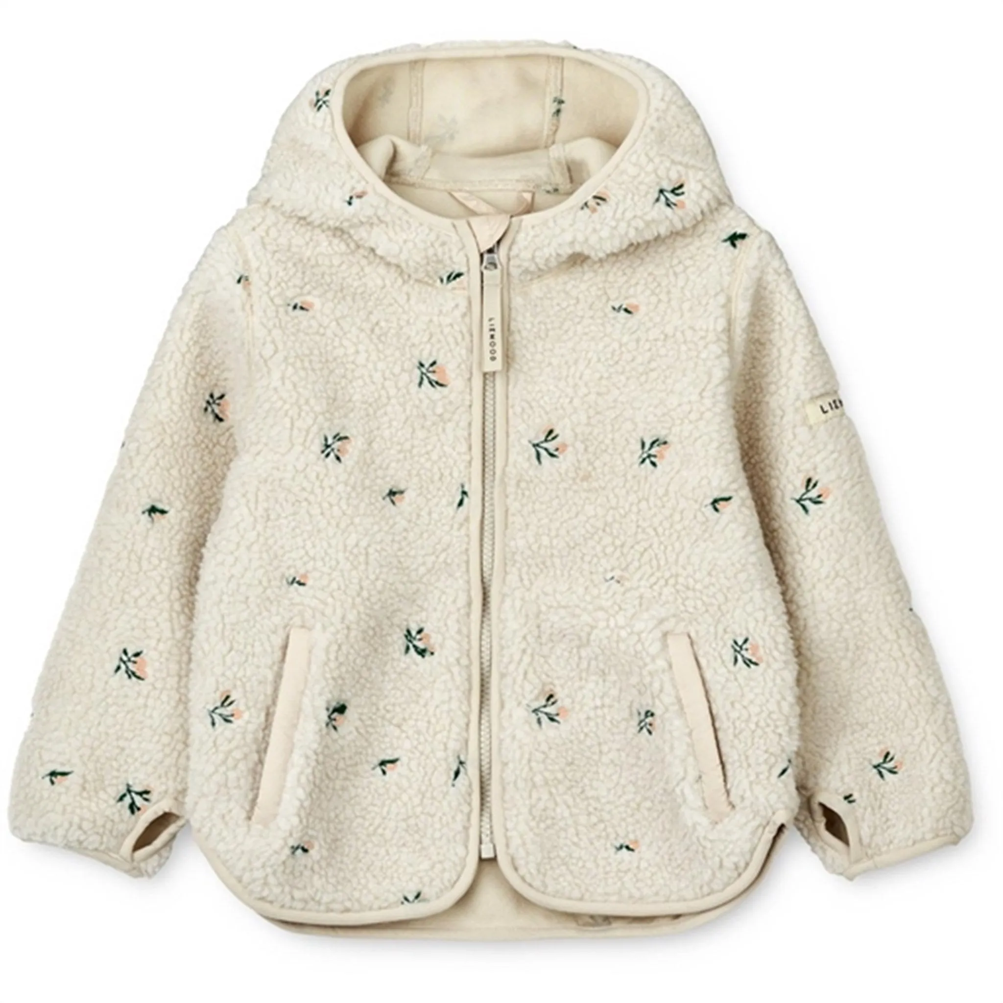 Liewood Mara Pile Jacket Peach Sandy Embroidery snag resistant