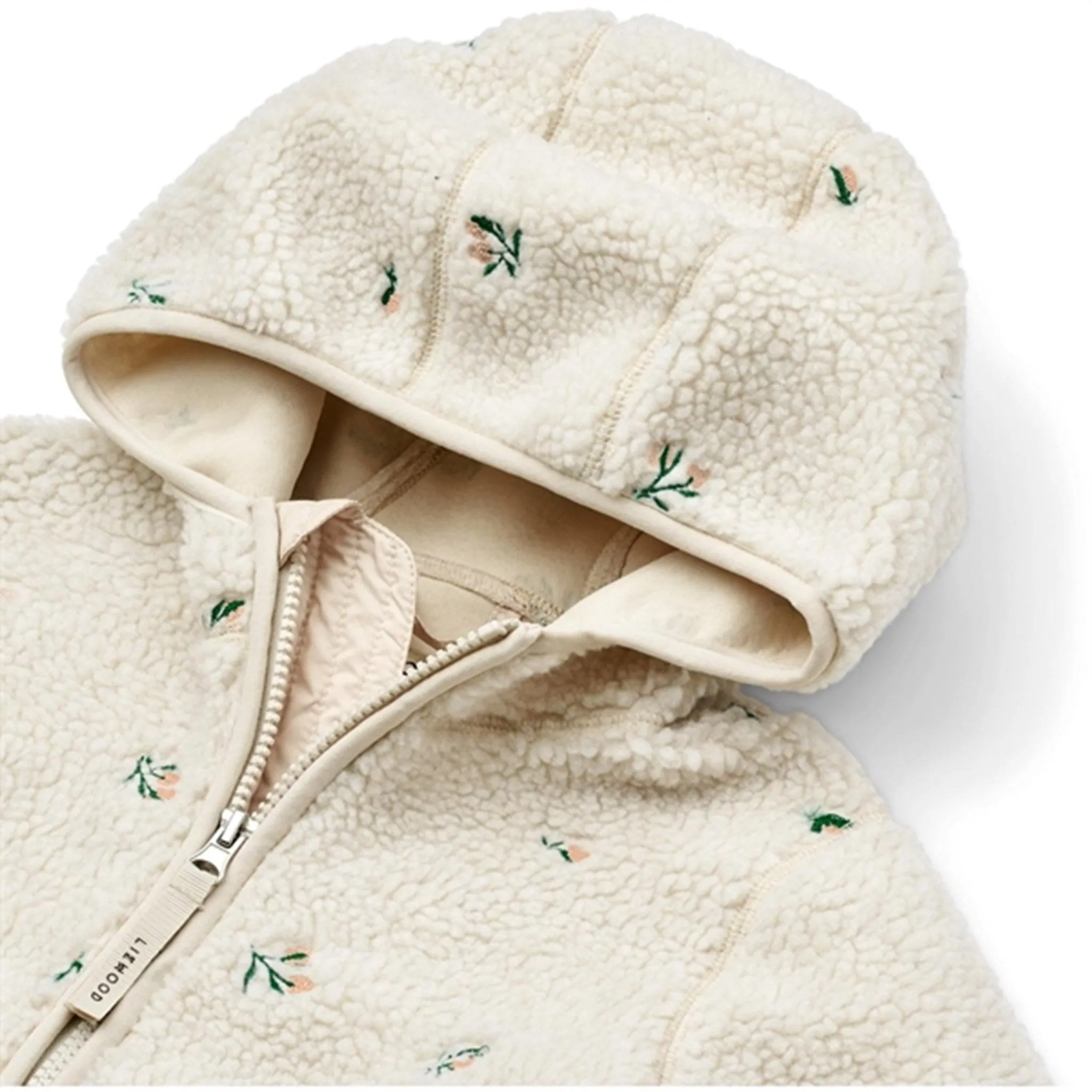 Liewood Mara Pile Jacket Peach Sandy Embroidery Easy Care Patched