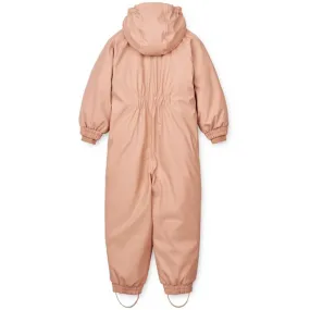 Liewood Nelly Rubber Snowsuit Tuscany Rose Embroidered-Detail Glossy-Finish