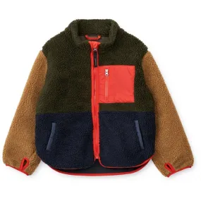 Liewood Nolan Pile Jacket Army Brown / Multi Mix Windproof Jacket