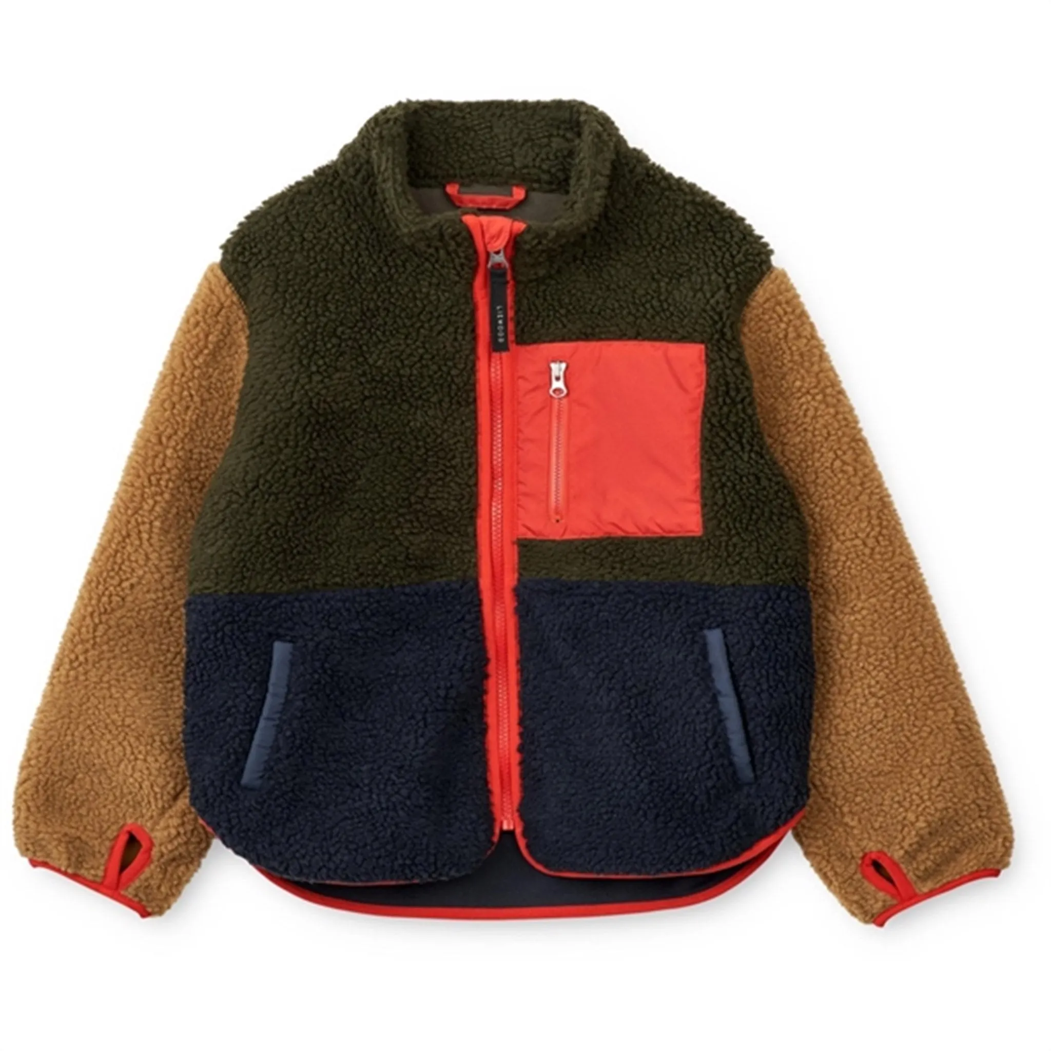 Liewood Nolan Pile Jacket Army Brown / Multi Mix Windproof Jacket