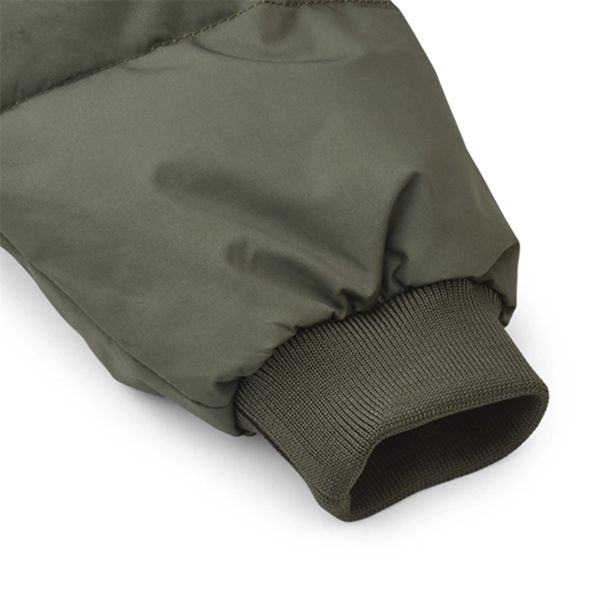 Tie-Front Shirred-Detail Liewood Palle Puffer Jacket Hunter Green