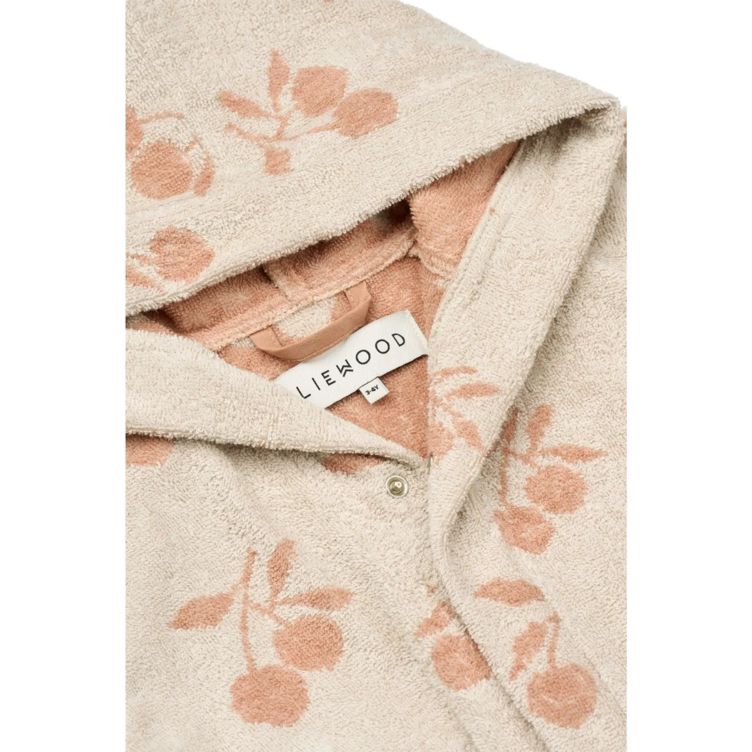 LIEWOOD Peach / Sea Shell Lilana Yarn Dyed Bathrobe Stretch Waist Ribbed Collar Design