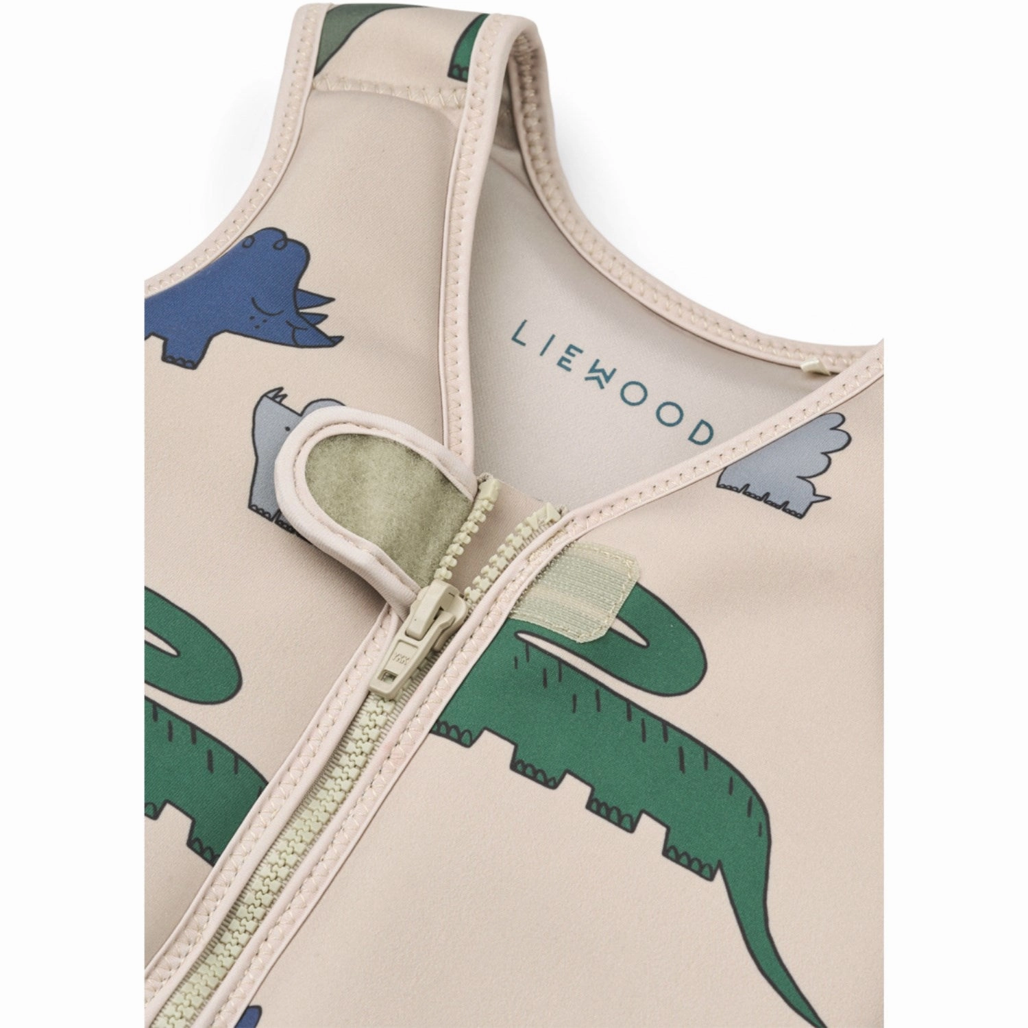 LIEWOOD Dinosaurs / Mist Dove Swim Vest Wrinkle-Free Outdoor Swimming