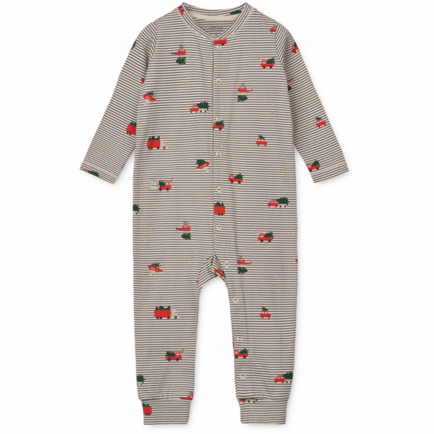 Everyday Versatile Slim Elegant LieWood Holiday Vehicles / Stripe Navy Birk Printed Pyjamas Jumpsuit